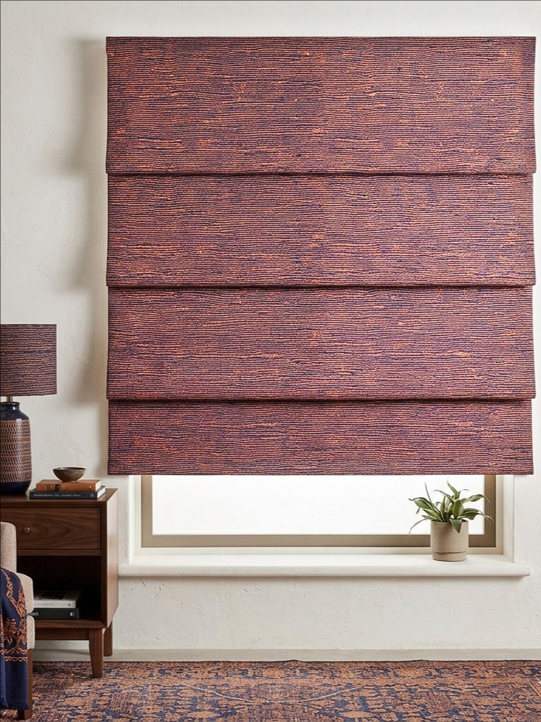 Terra Copper Blue Roman Shade