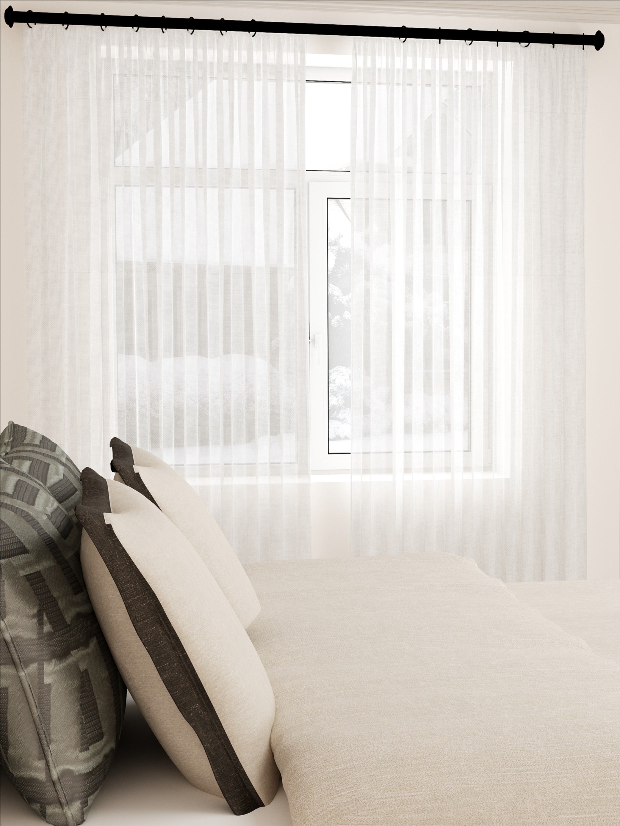 Linen Delicate White Sheer