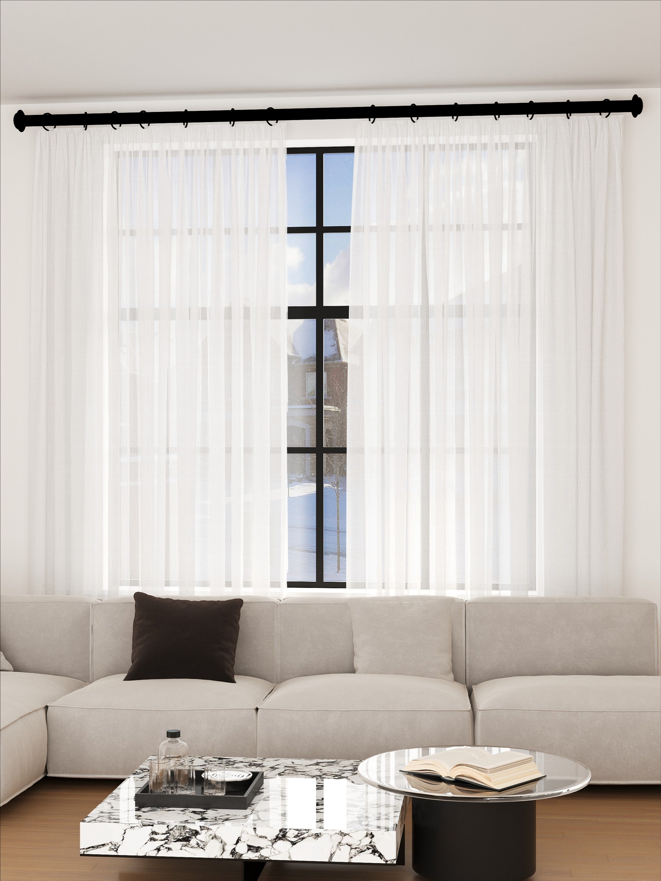 Linen Csual White Sheer