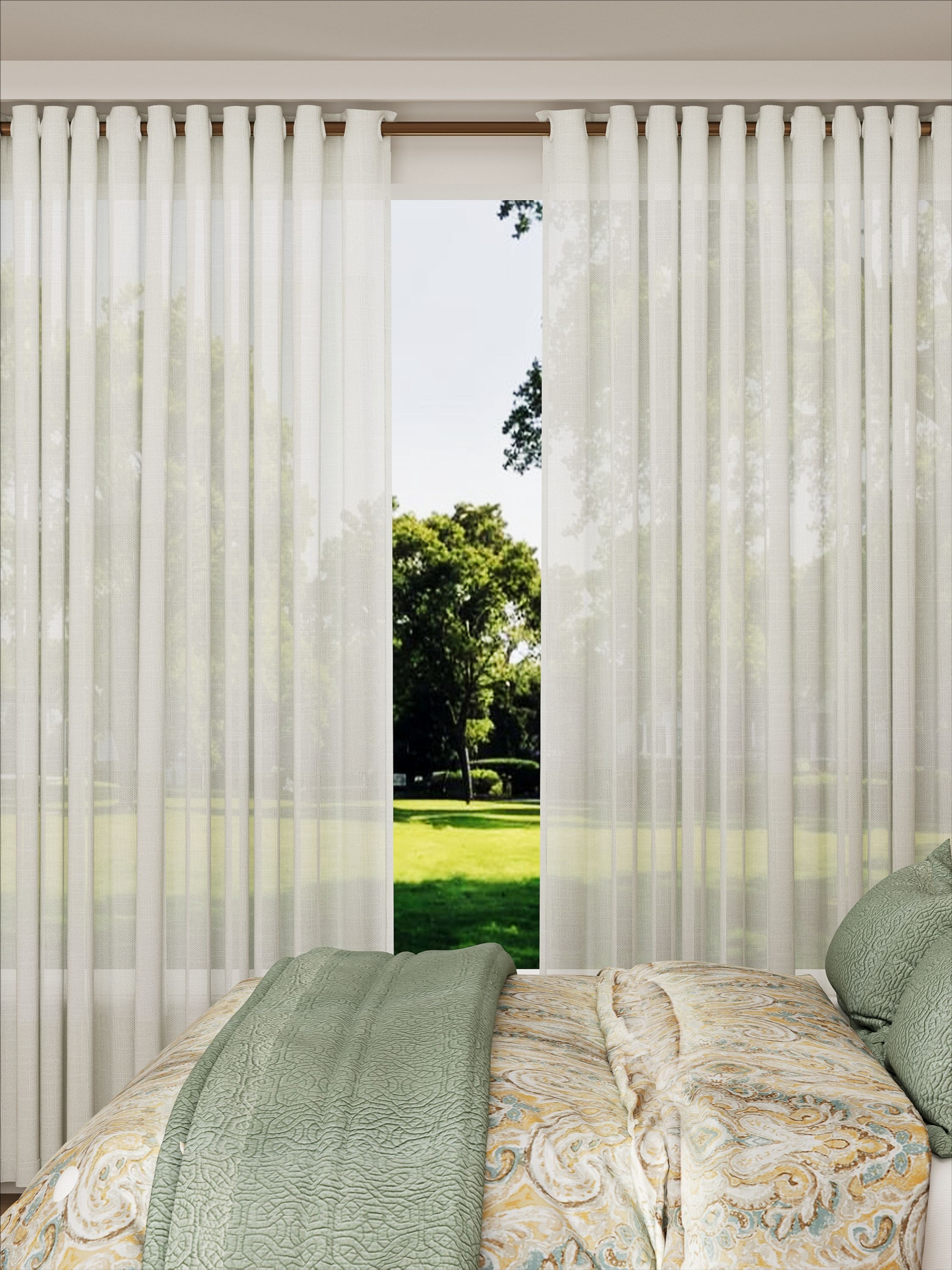 Linen Pattern Light Taupe Sheer