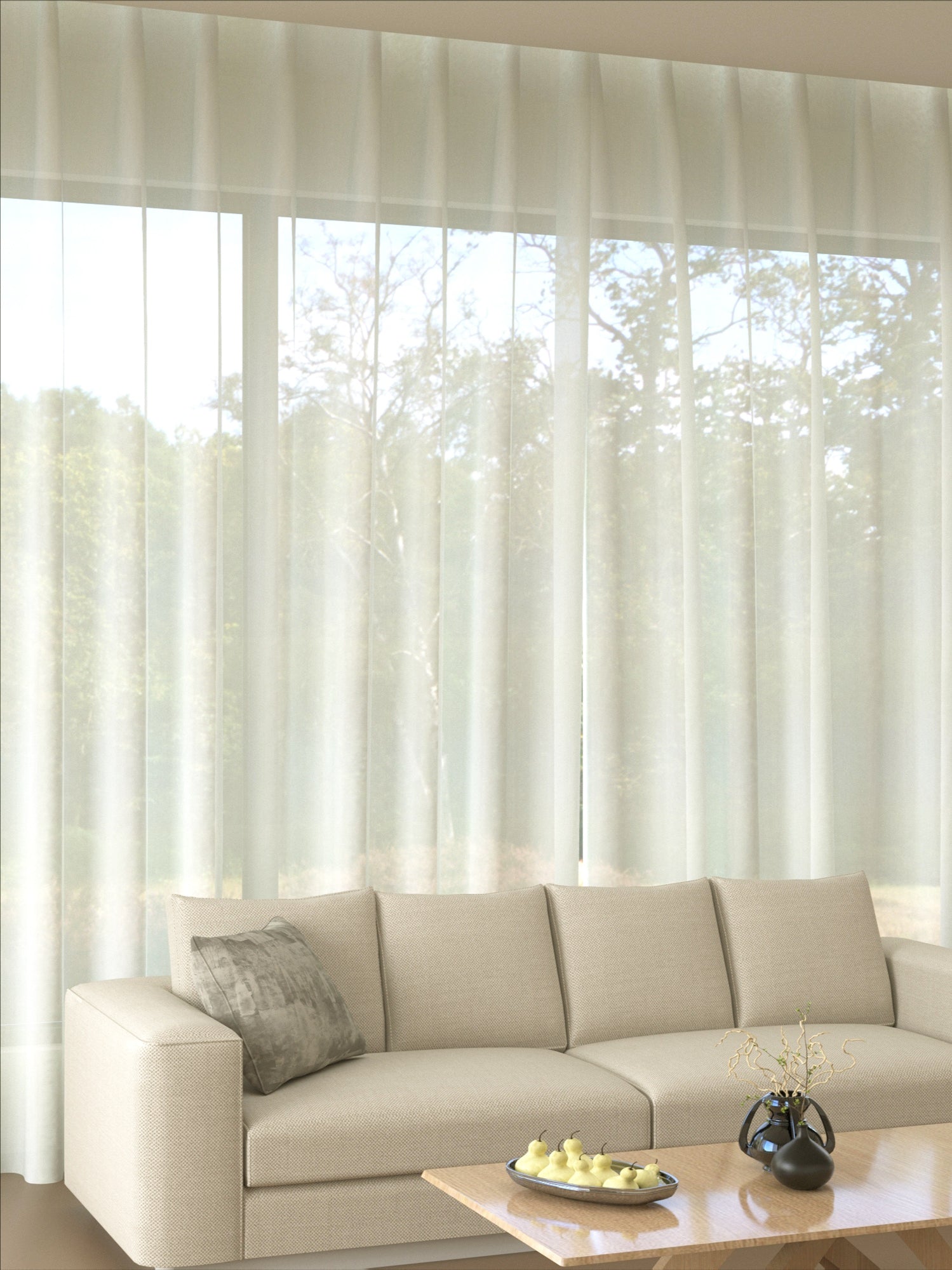 White Linear Knit Sheer