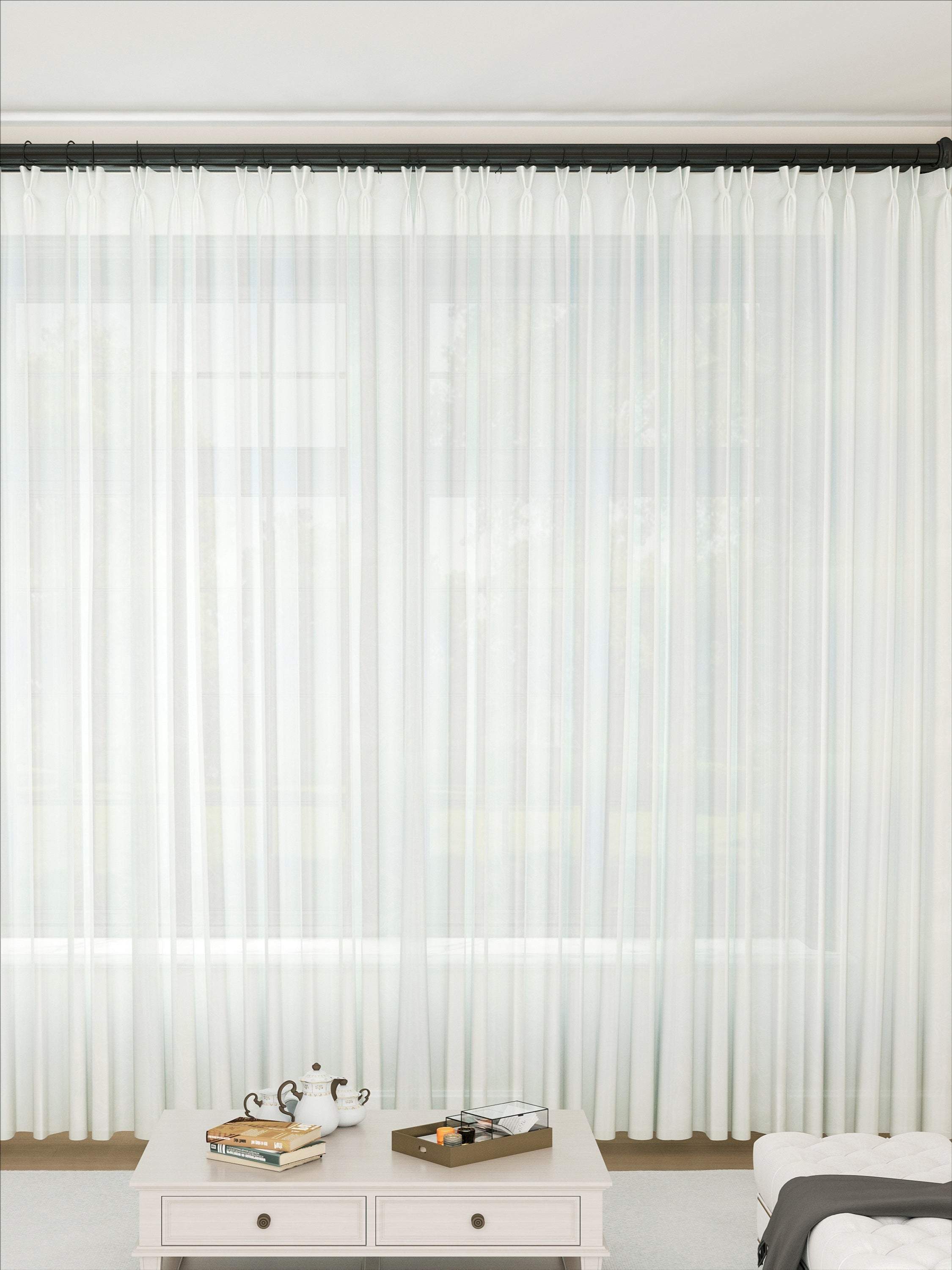Royal White Bamboo Sheer