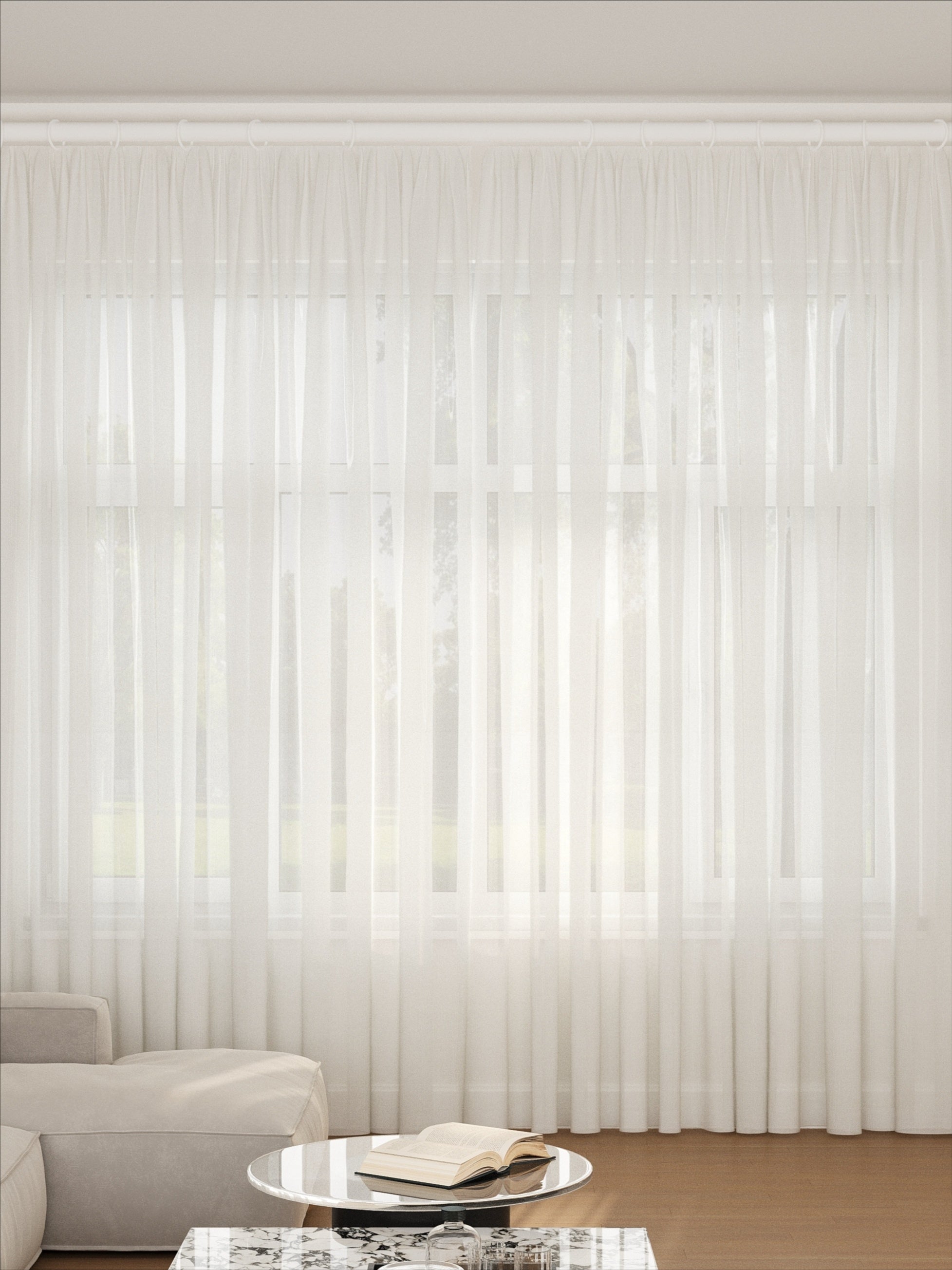 White Jacquard Sheer