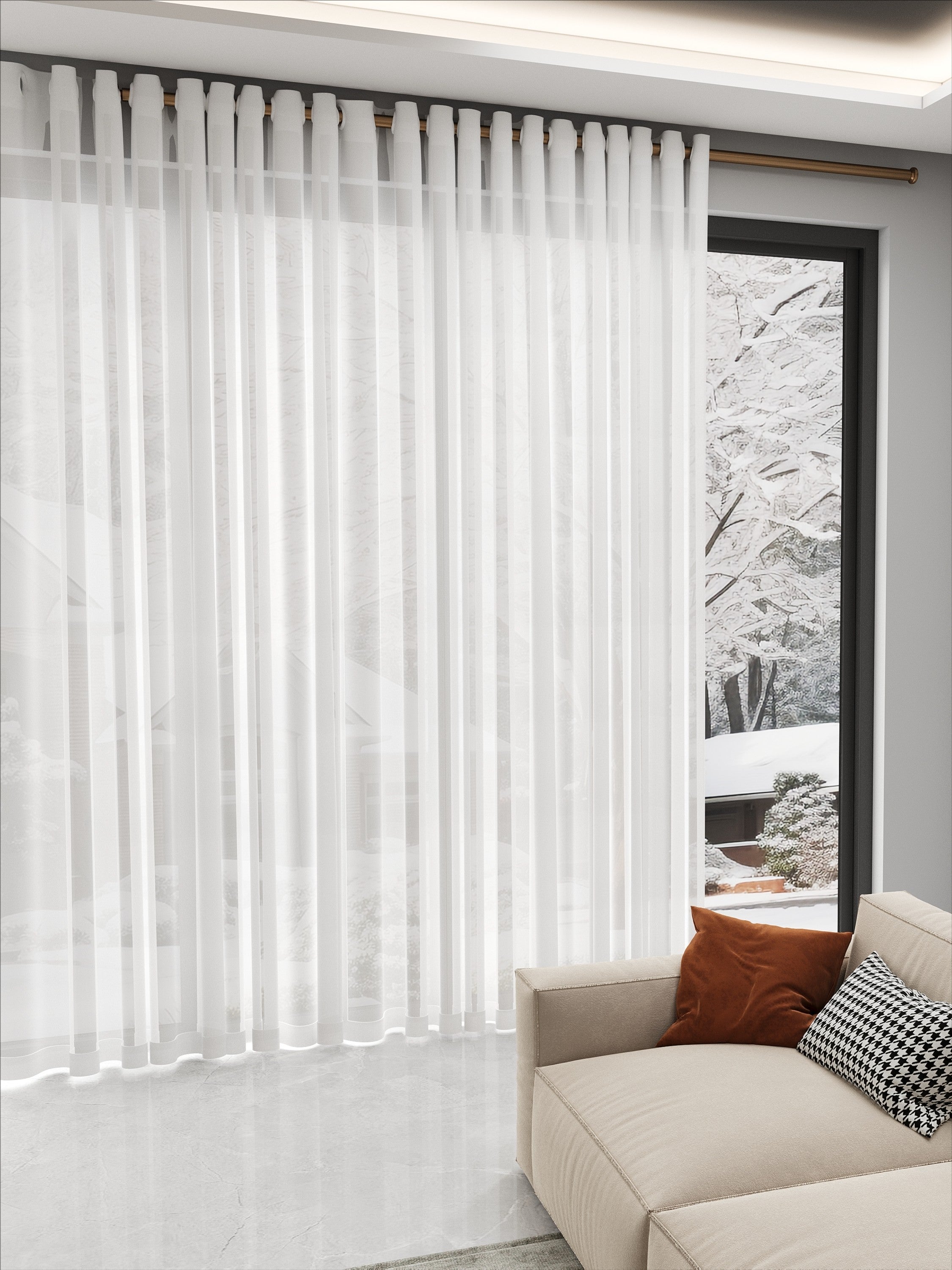White Delicate Woven Sheer