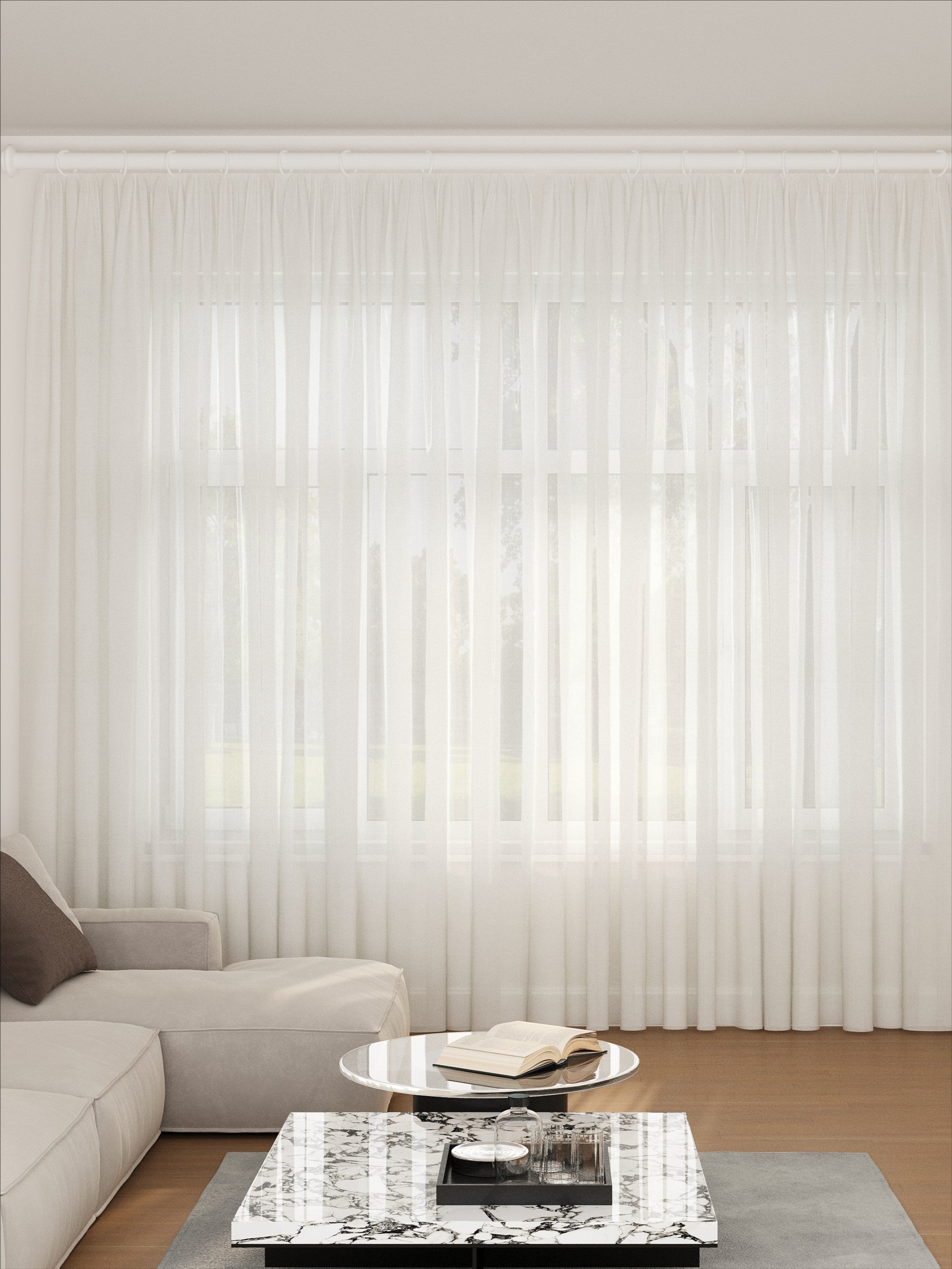 White Frosted Plant Sheer