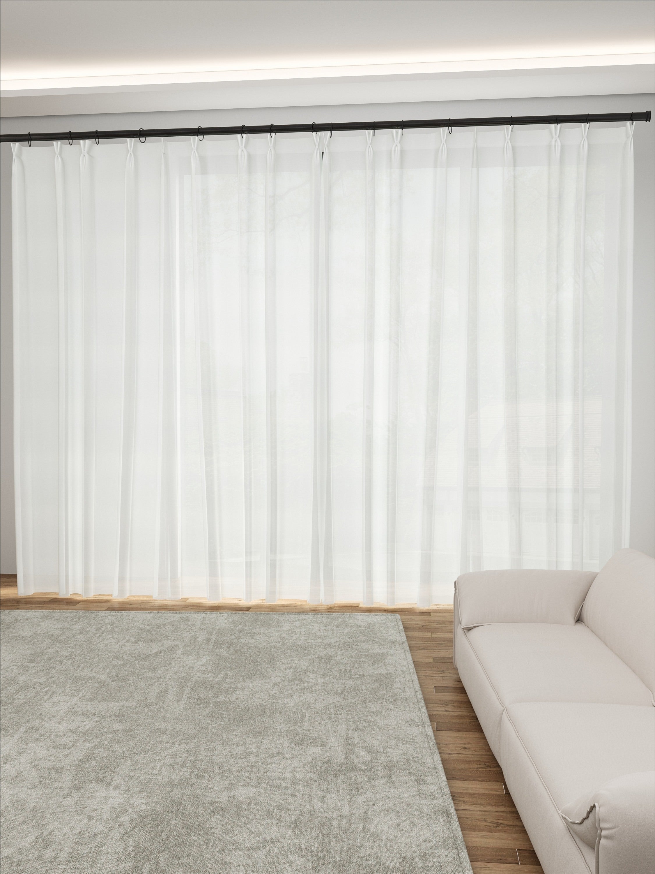 White Wave Stripe Sheer