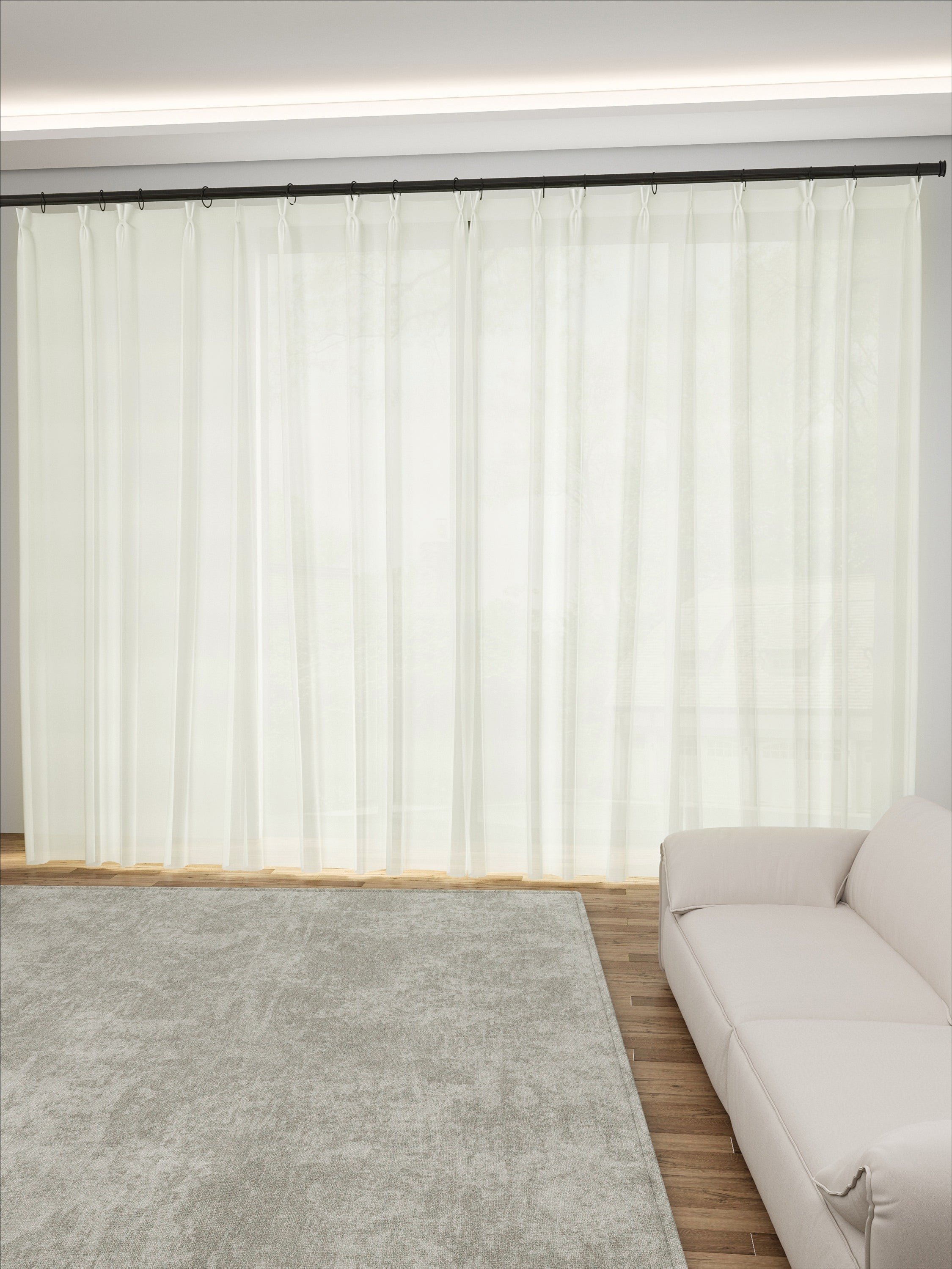 Beige Wave Stripe Sheer
