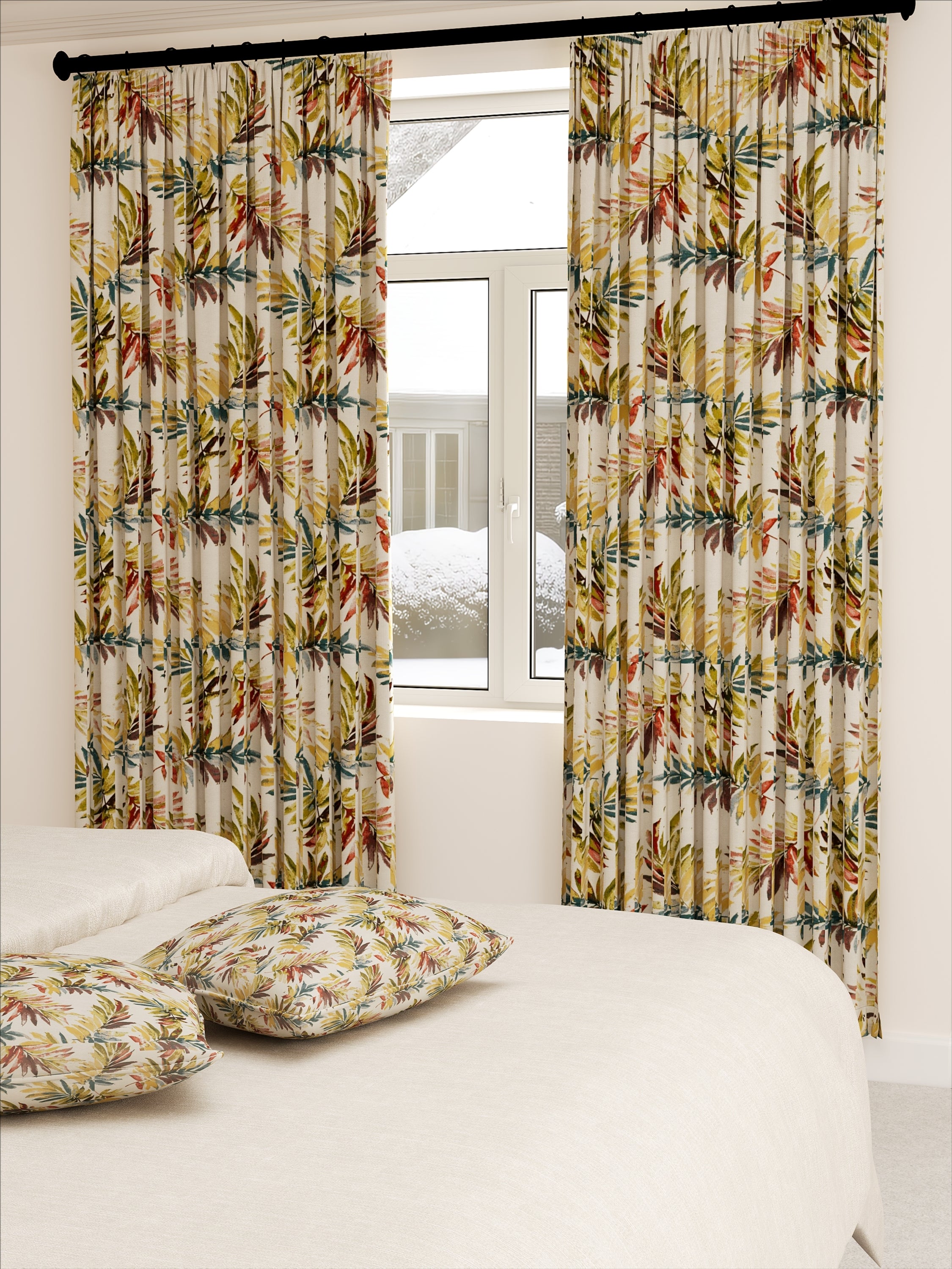 Leaves Red Jacquard Drape