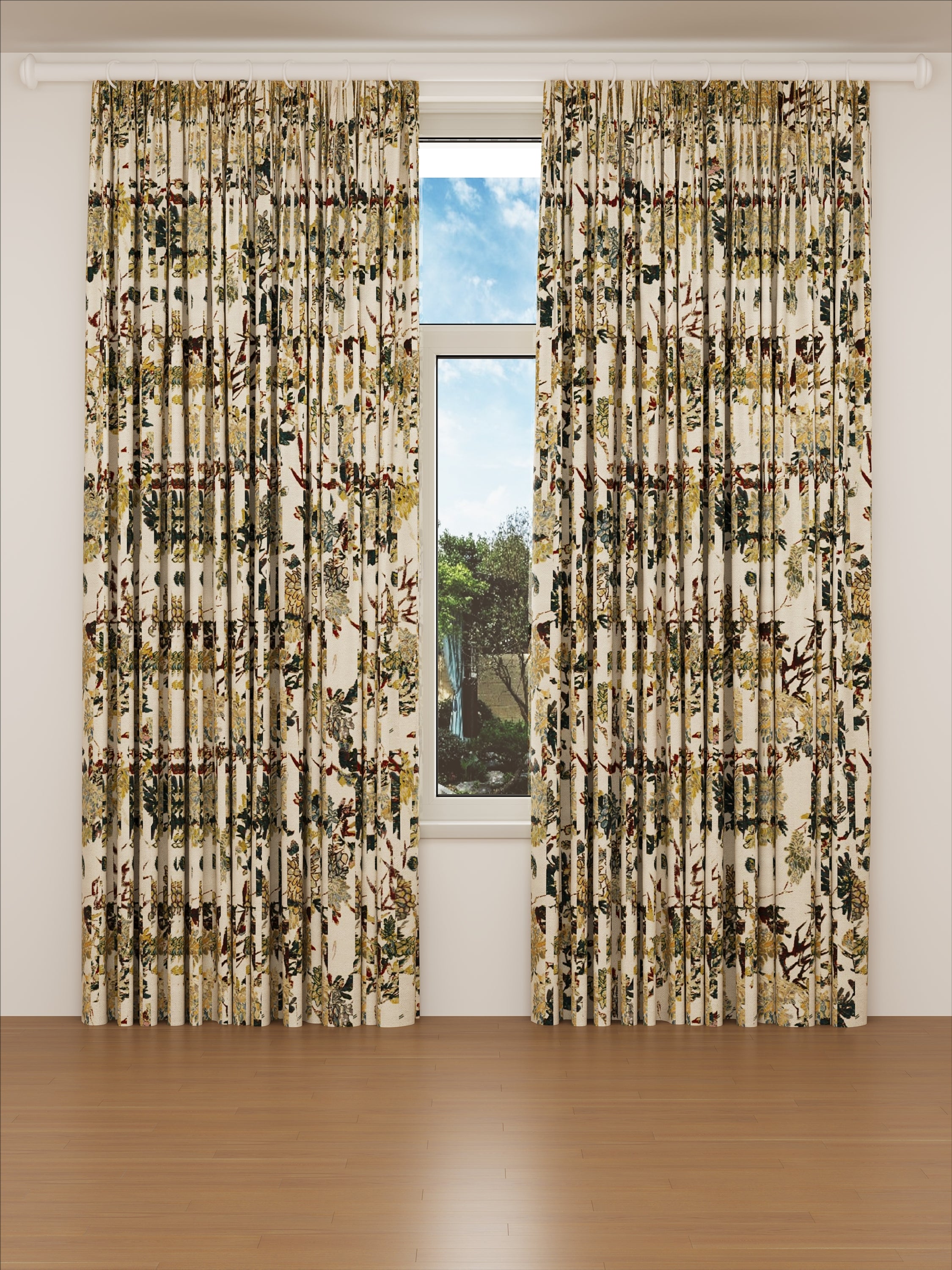 Tree Red Jacquard Drape