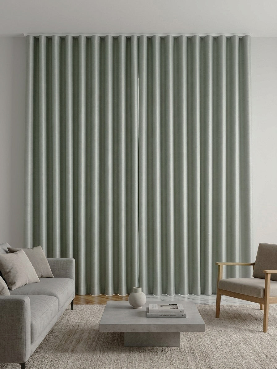 Silver Gray Cotton Blackout Curtains