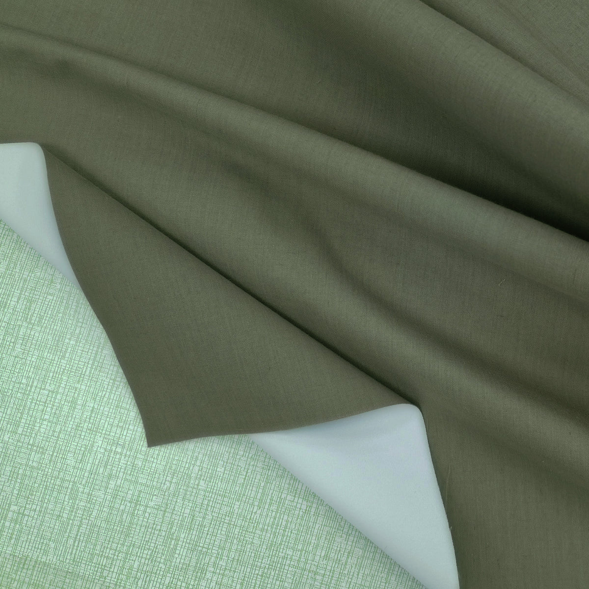 Olive Gray Cotton Blackout Roman Shade