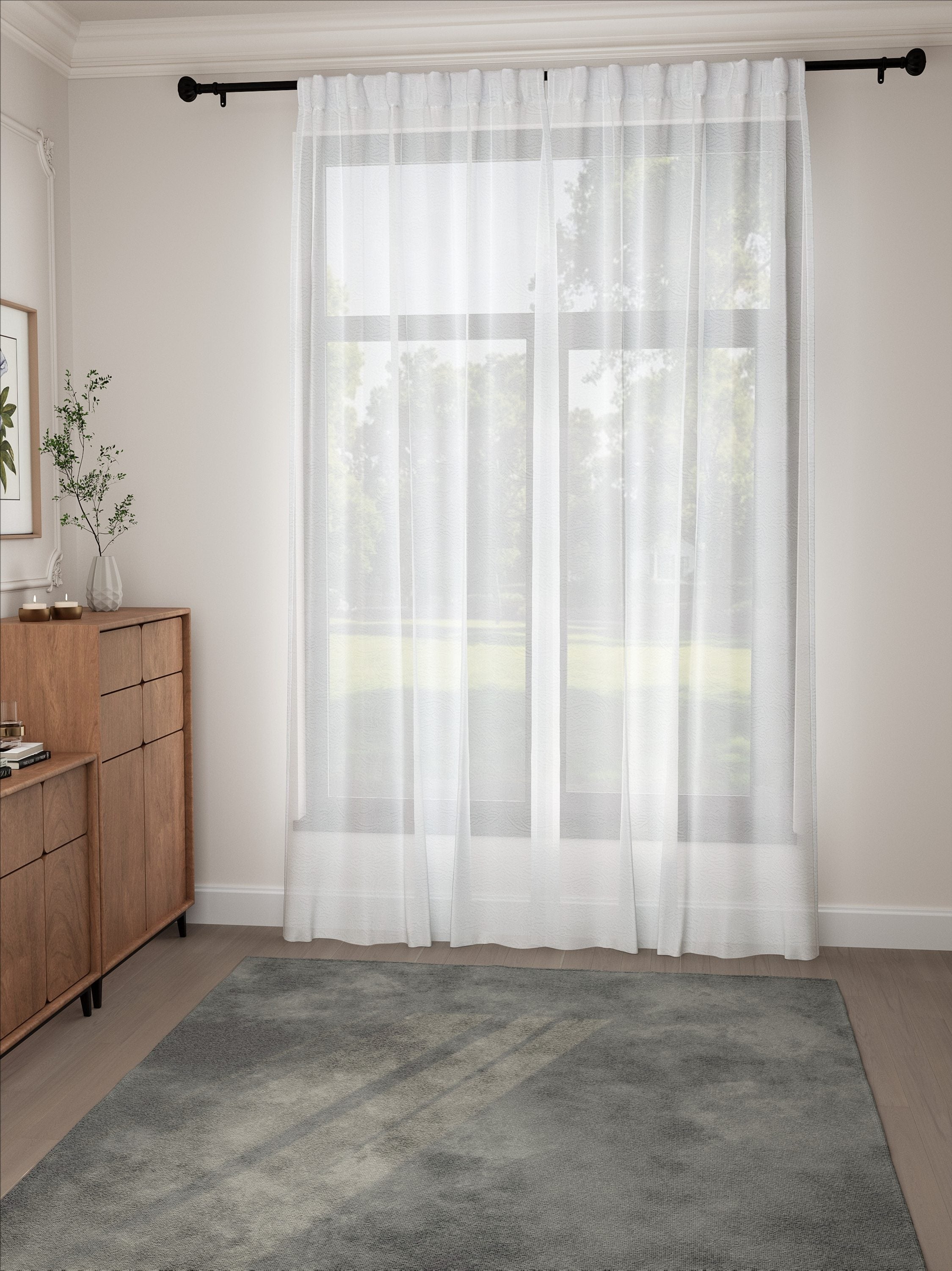 Budapest White Curve Sheer