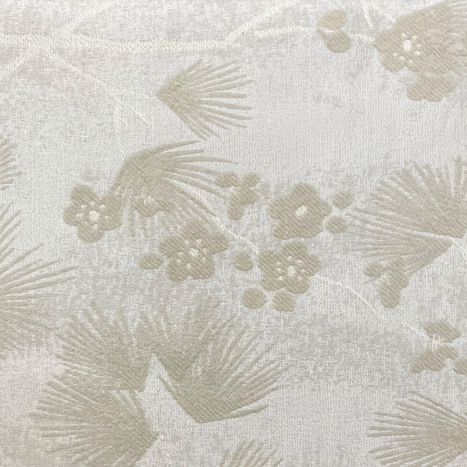 Embroidered Antique Pearl Fern Beige Valance