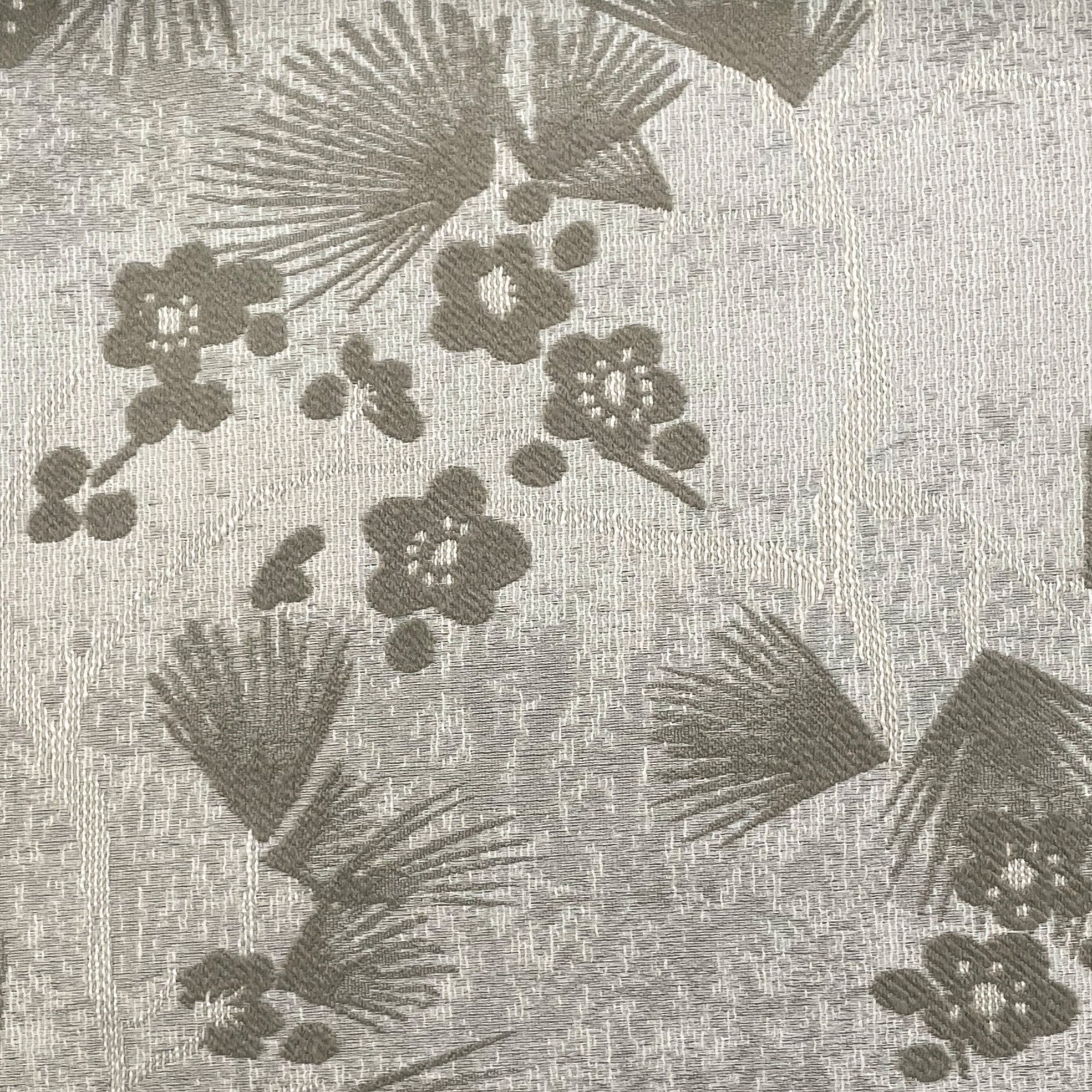 Embroidered Antique Grey Fern Sliver Drape
