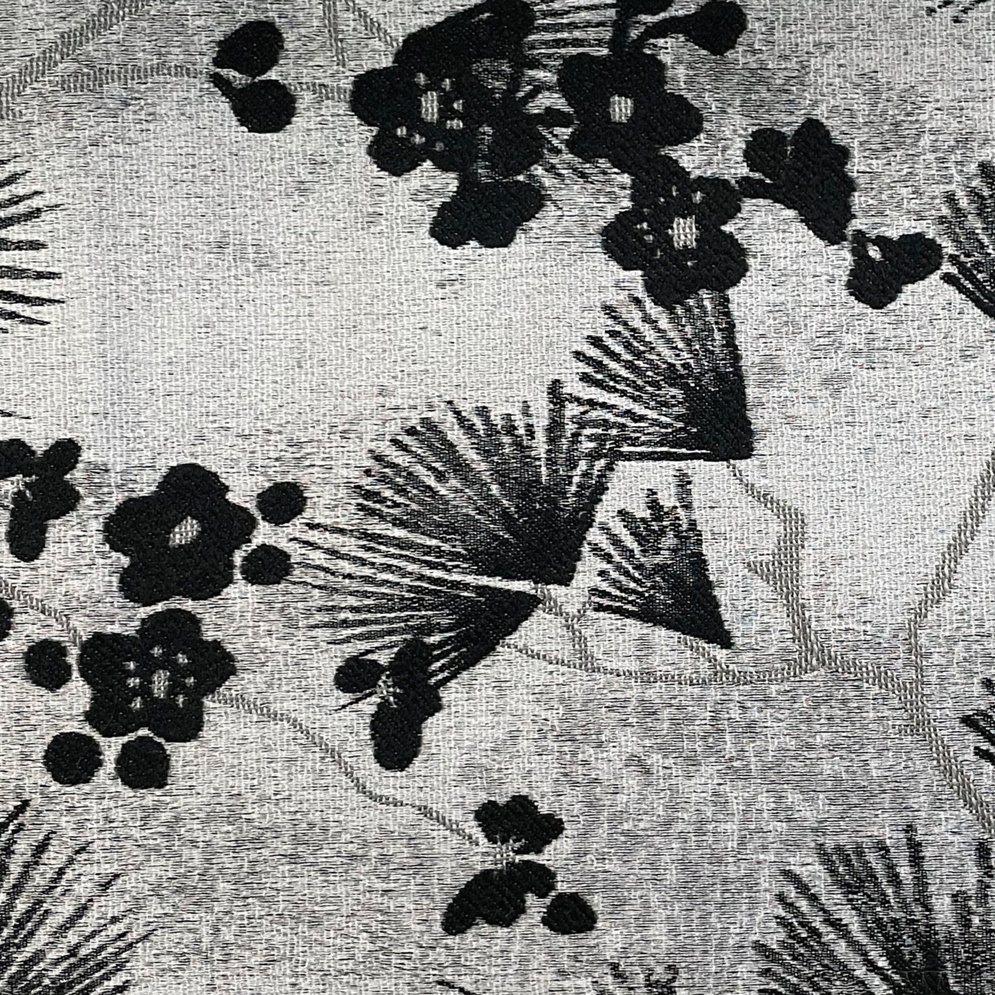 Embroidered Antique Black Fern Drape