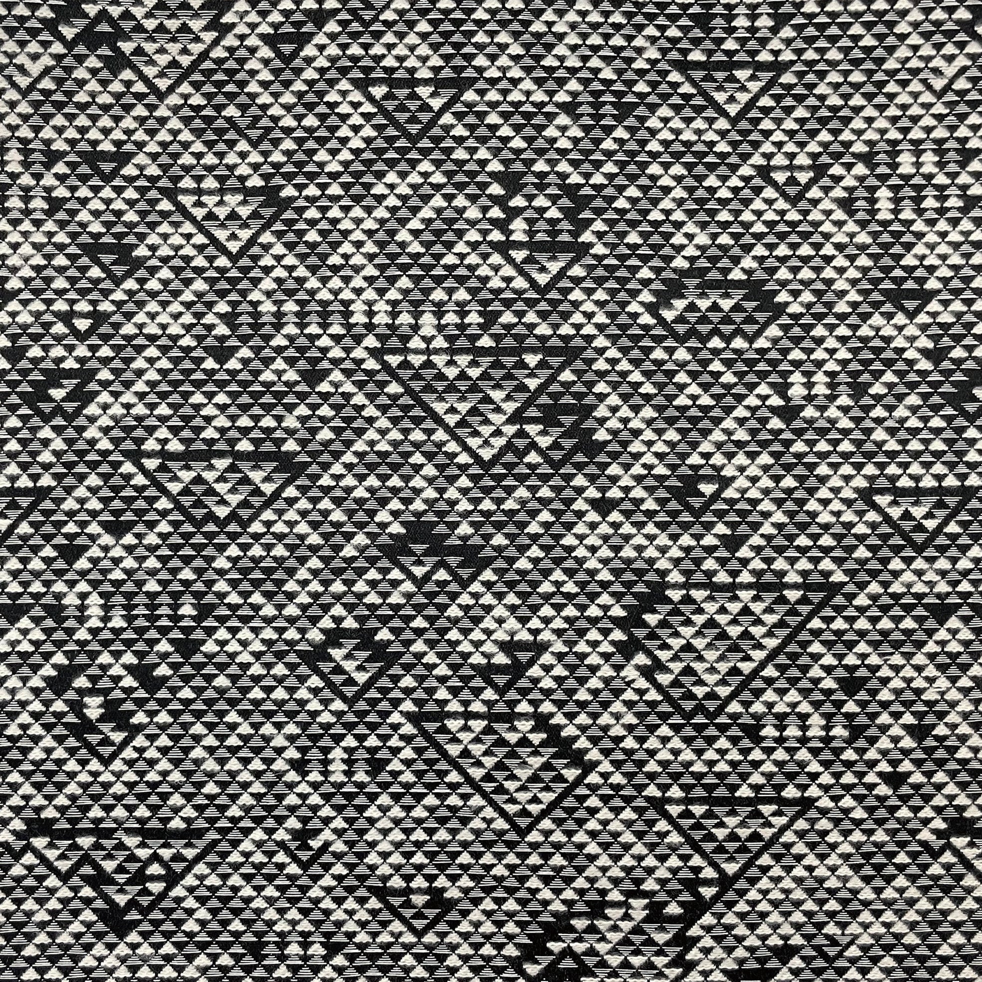 Diamond Black&White Faux Wool Roman Shade