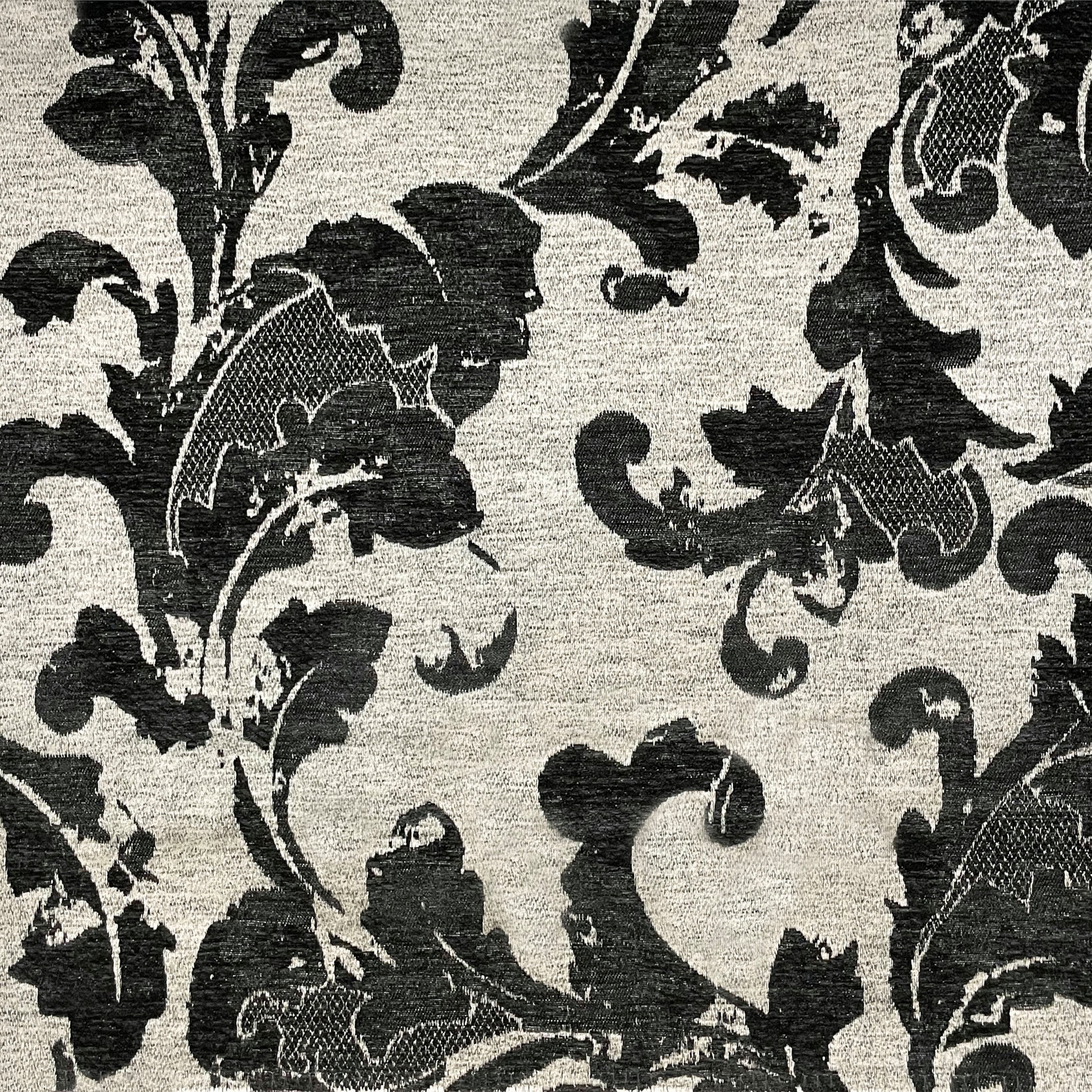 Floral Swirls Black Drape