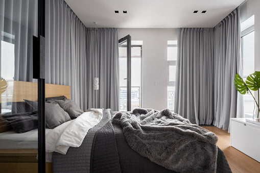 Which colour curtain best suits the bedroom?