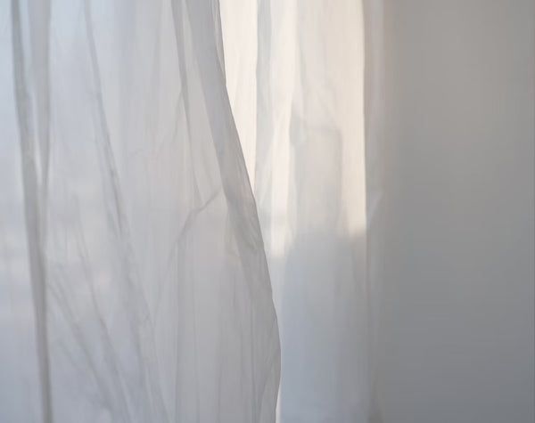soft white drapery fabric curtain