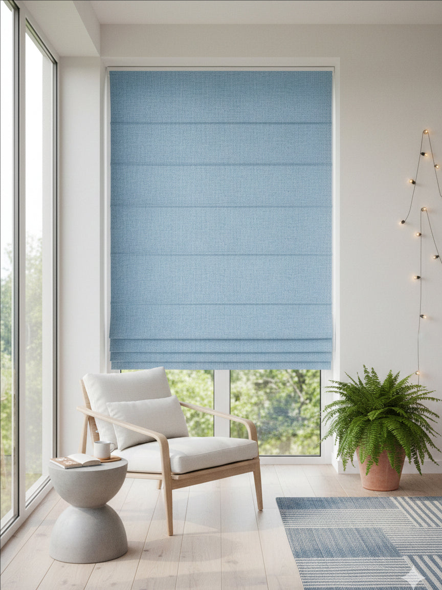 Dusk Blue Blackout Roman Shade