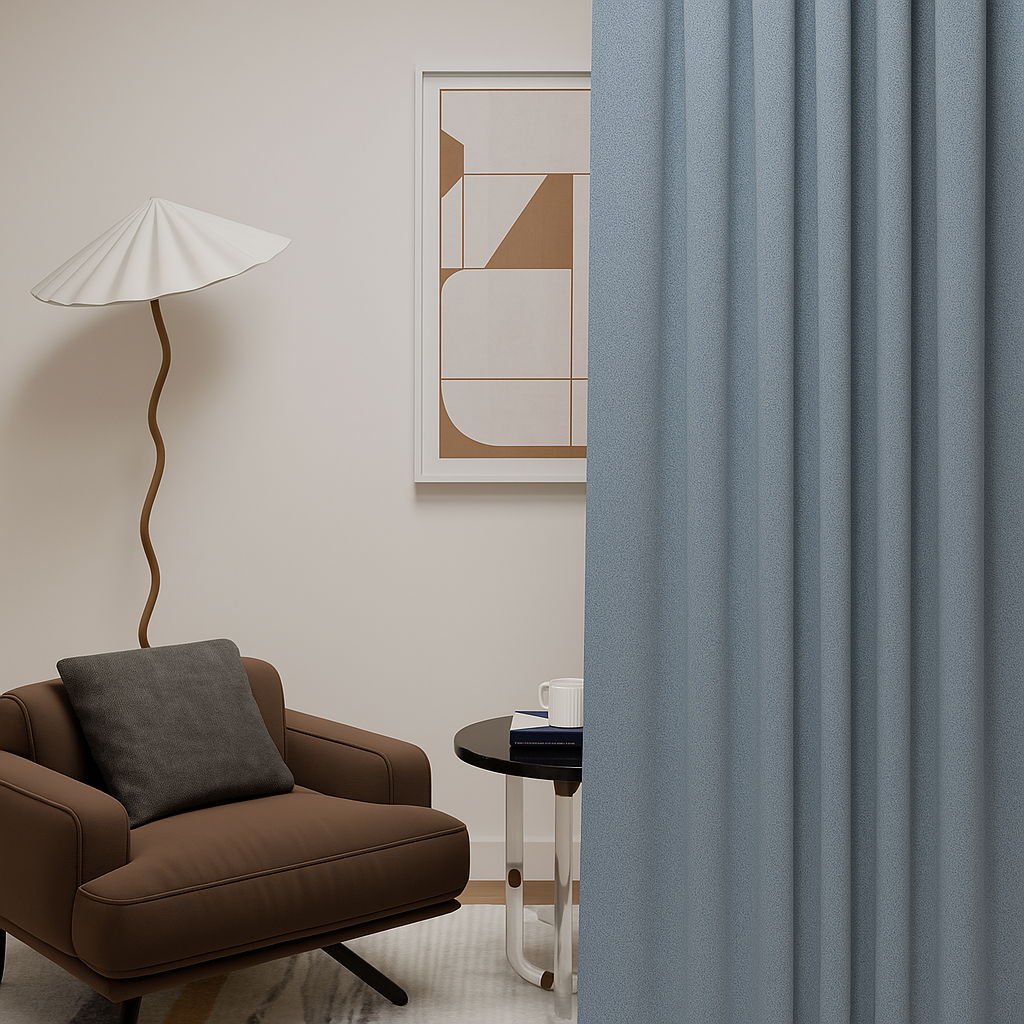 Woven Cotton Morandi Sliver Blackout Drape