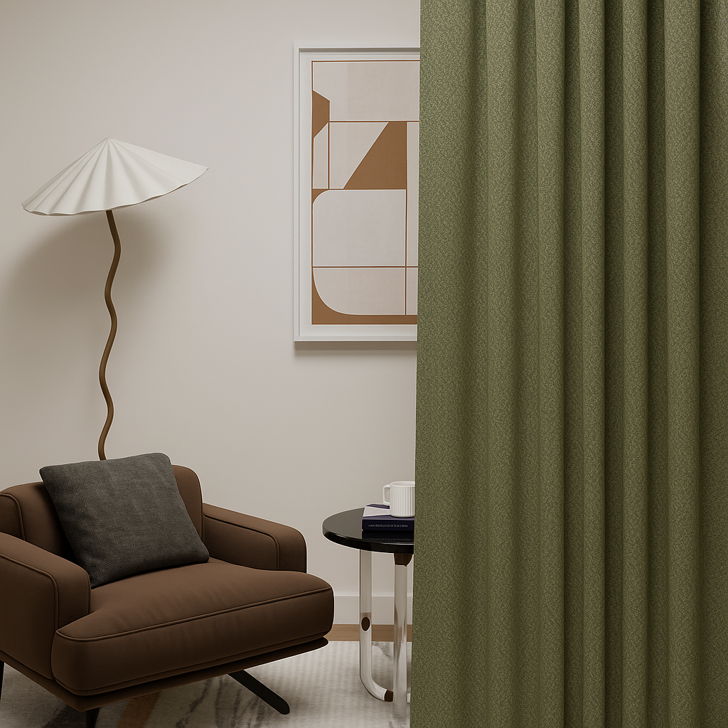 Woven Cotton Morandi Brown Blackout Drape