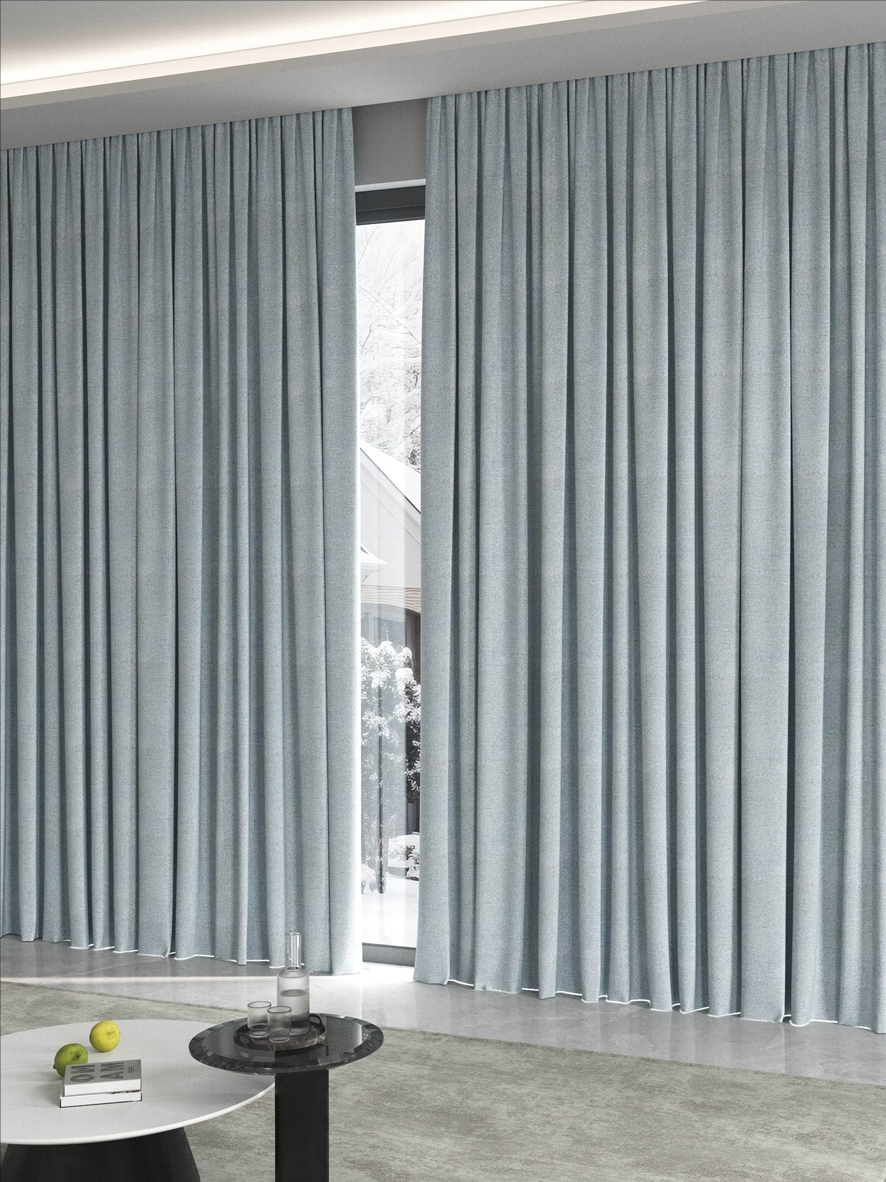 Woven Cotton Morandi Grey Blackout Drape