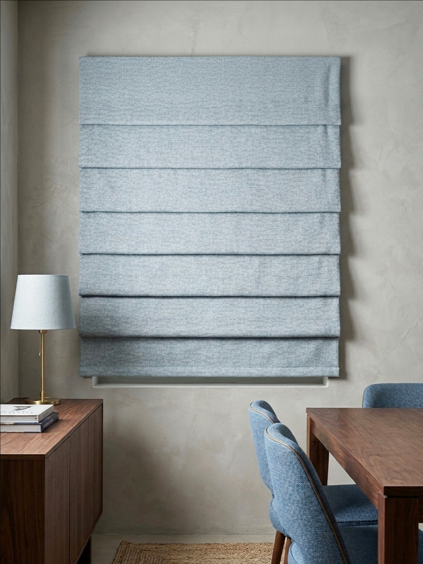 Woven Cotton Morandi Grey Blackout Roman Shade