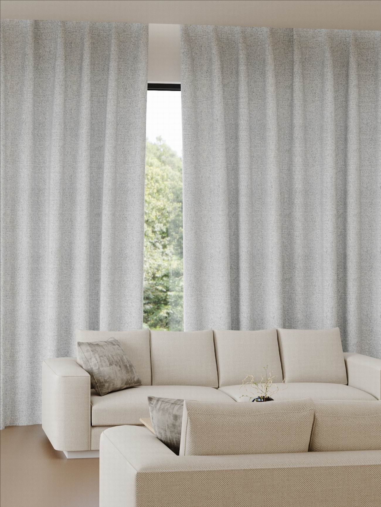 Woven Cotton Morandi Medium grey Blackout Drape