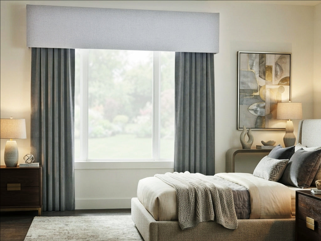 Woven Cotton Morandi Medium Grey Blackout Valance