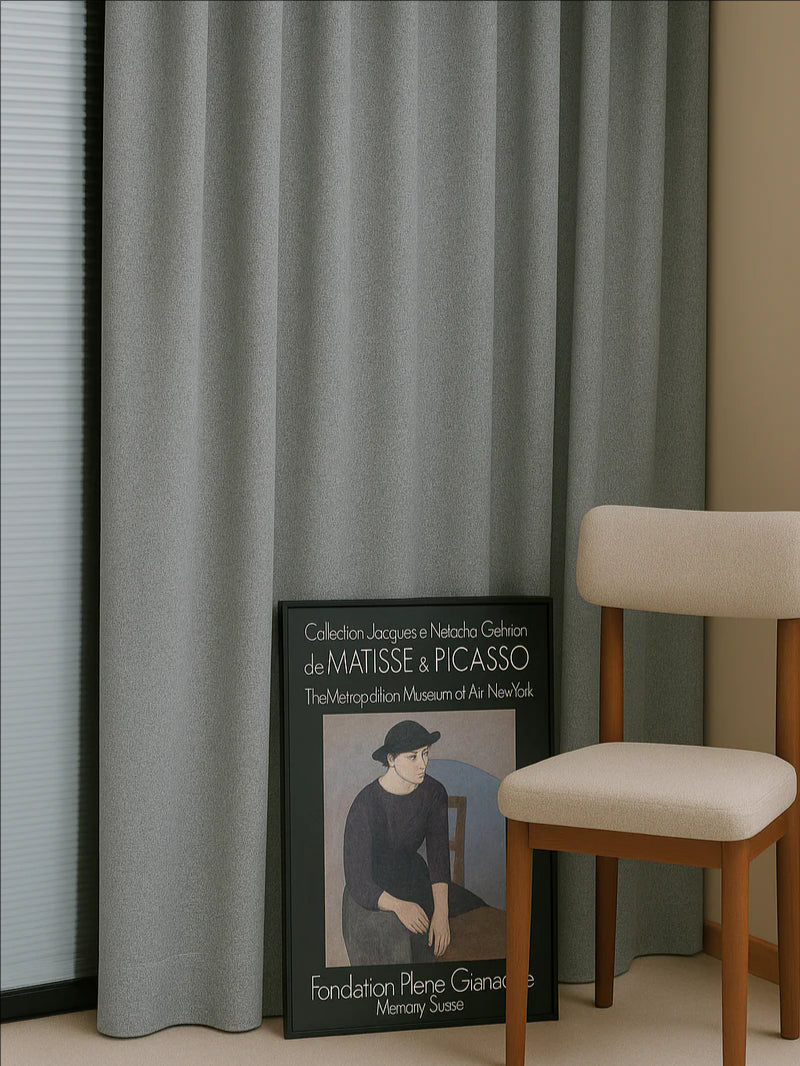 Woven Cotton Morandi Pebble Blackout Drape