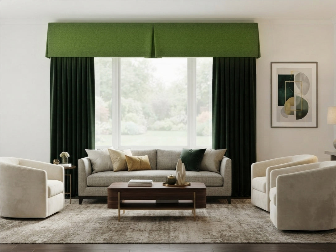 Woven Cotton Morandi Moss Green Blackout Valance
