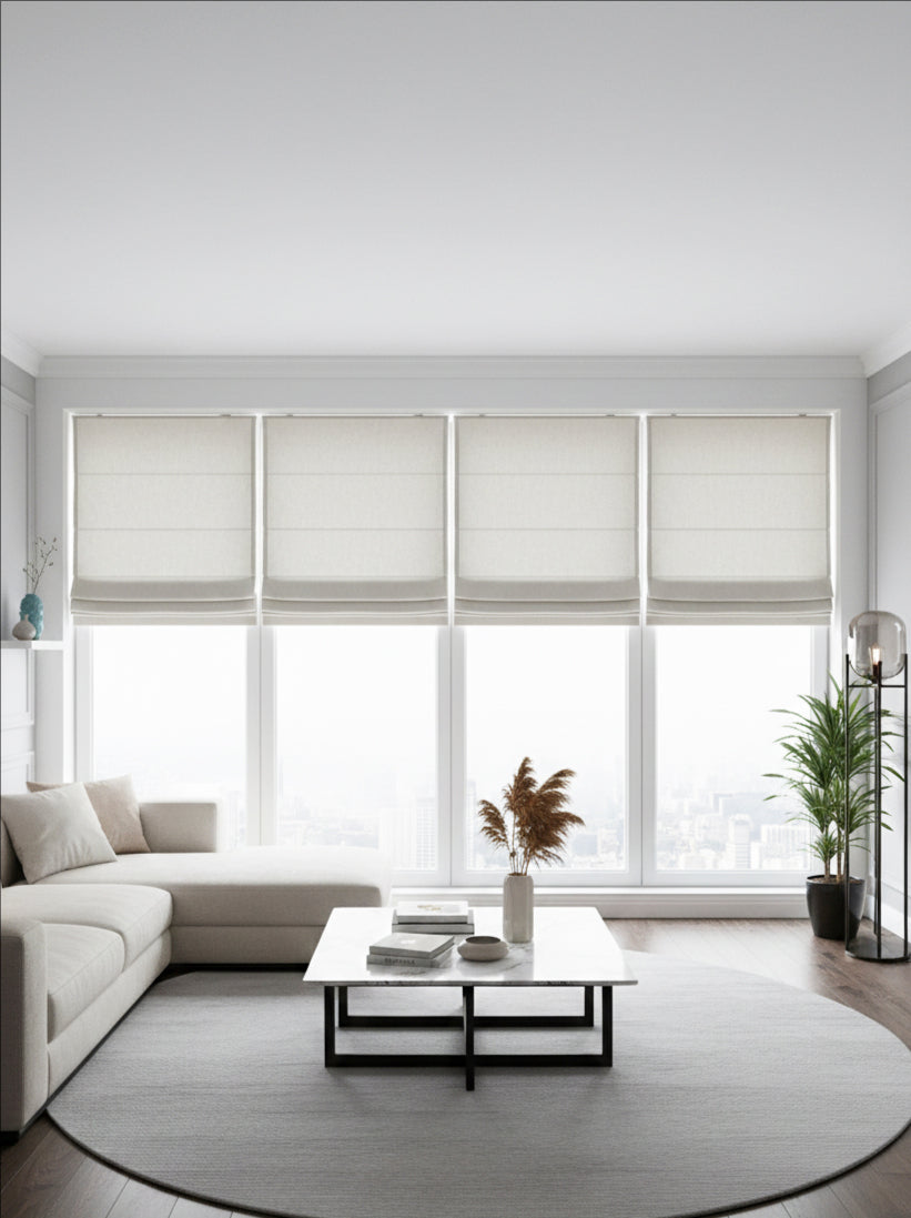 Velvet Pearl Roman Shade