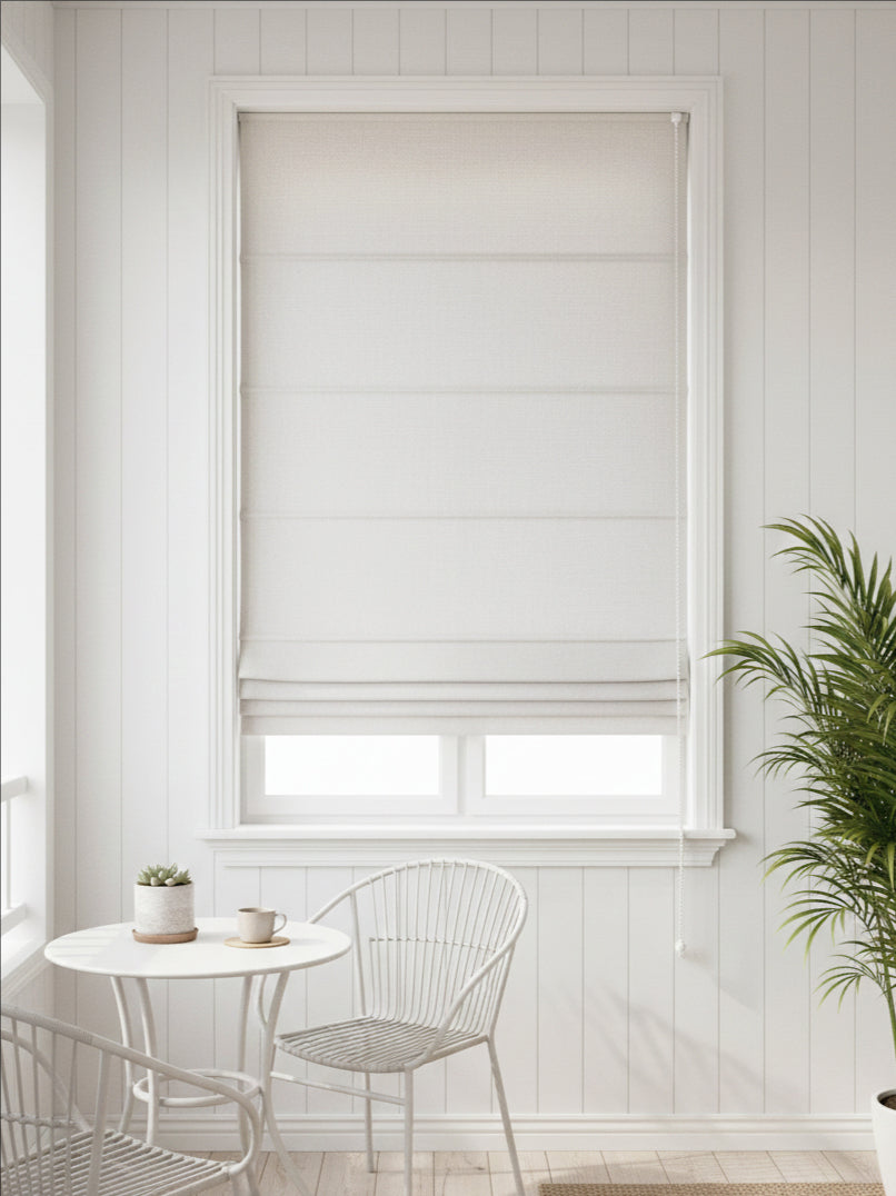 Velvet Cream Roman Shade