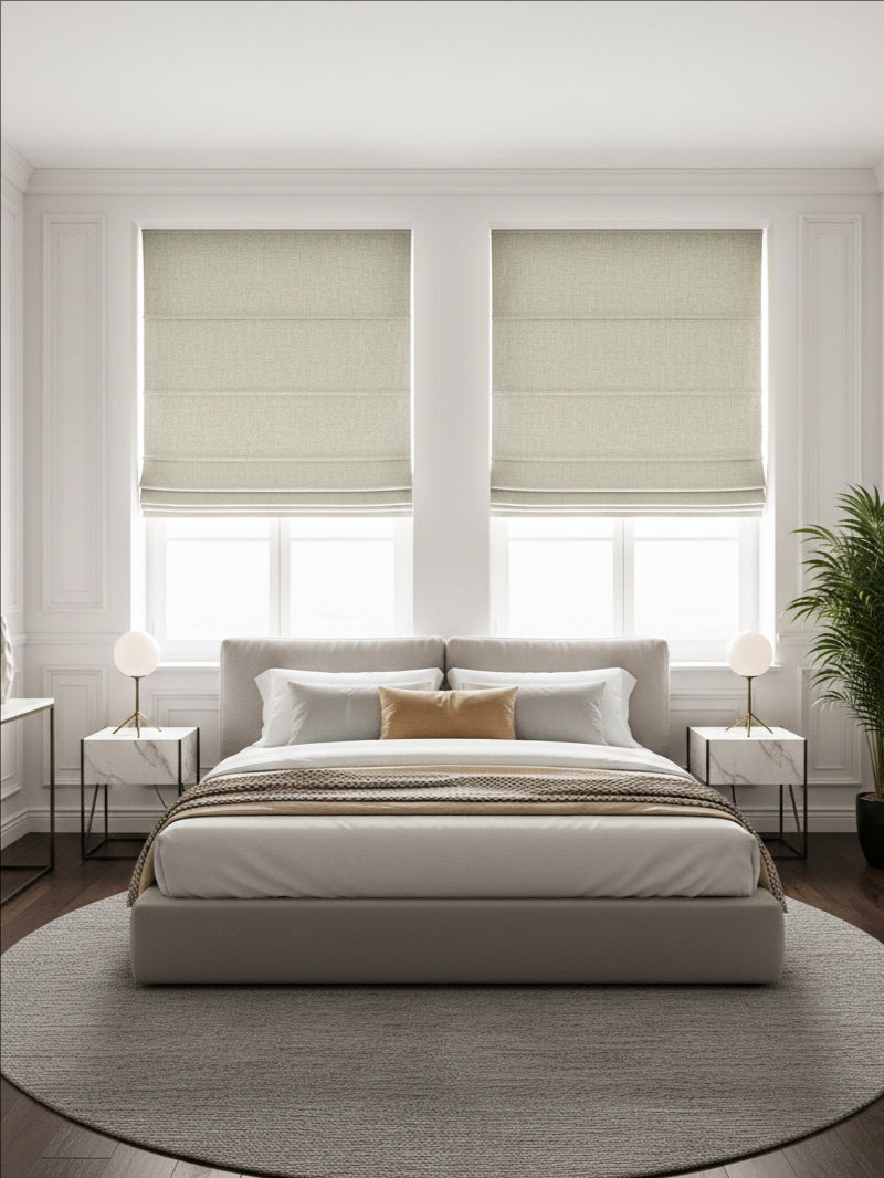 Velvet Light Coffee Roman Shade