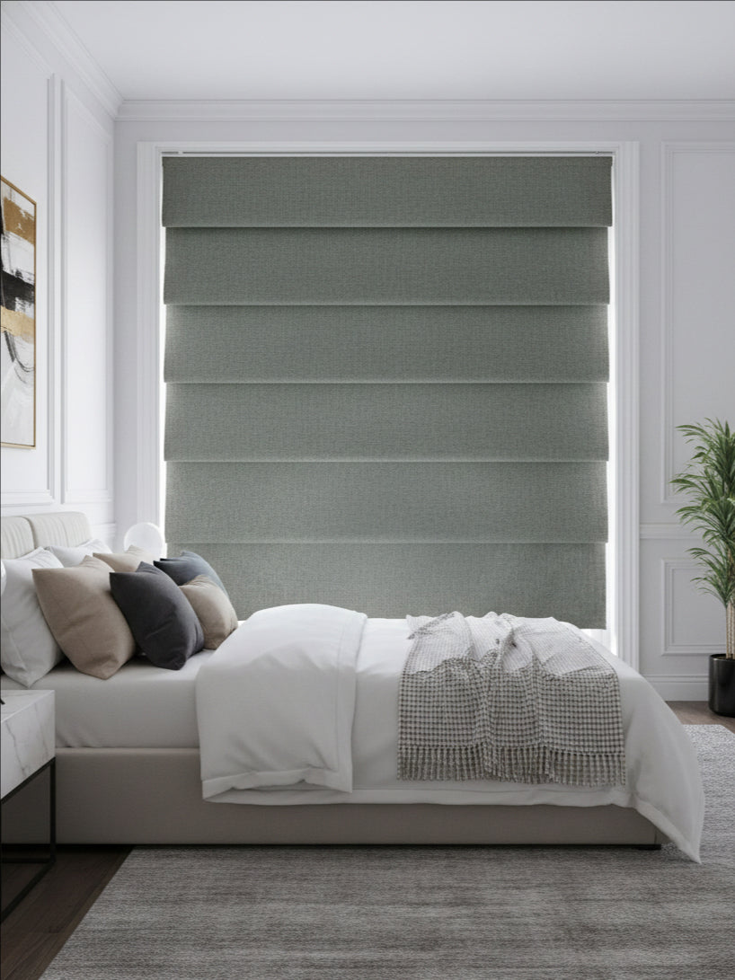 Velvet Dark Grey Roman Shade