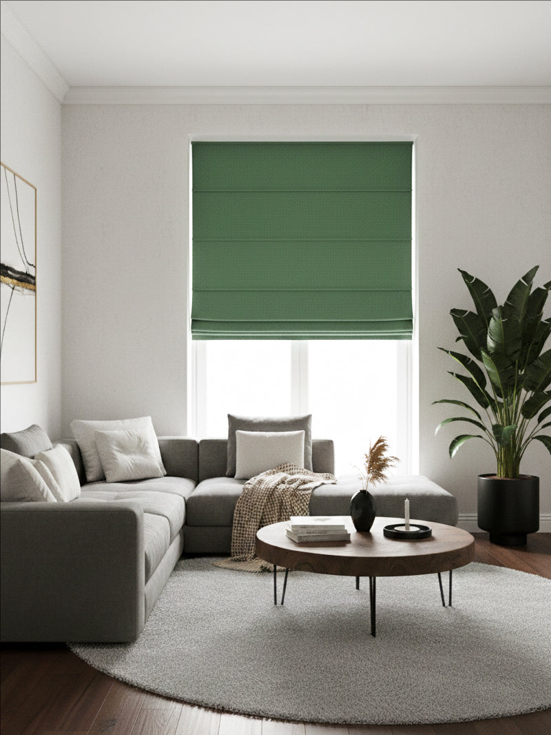 Velvet Deep Green Roman Shade