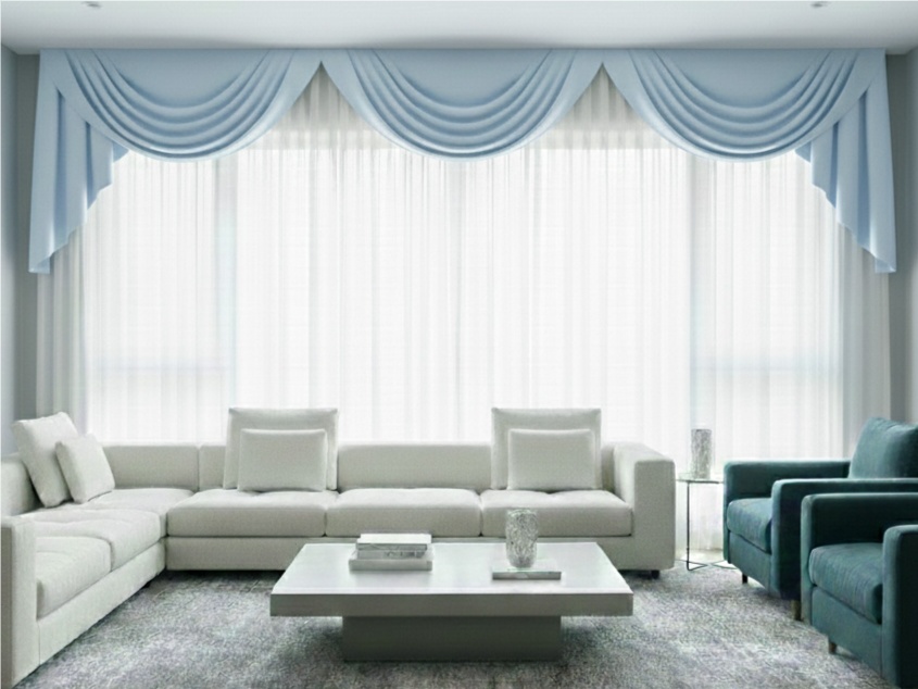 Velvet Pale Blue Valance