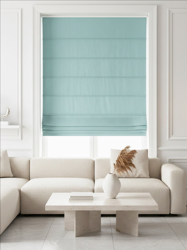 Velvet Sky Blue Roman Shade