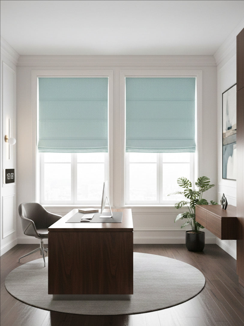 Velvet Blue Roman Shade