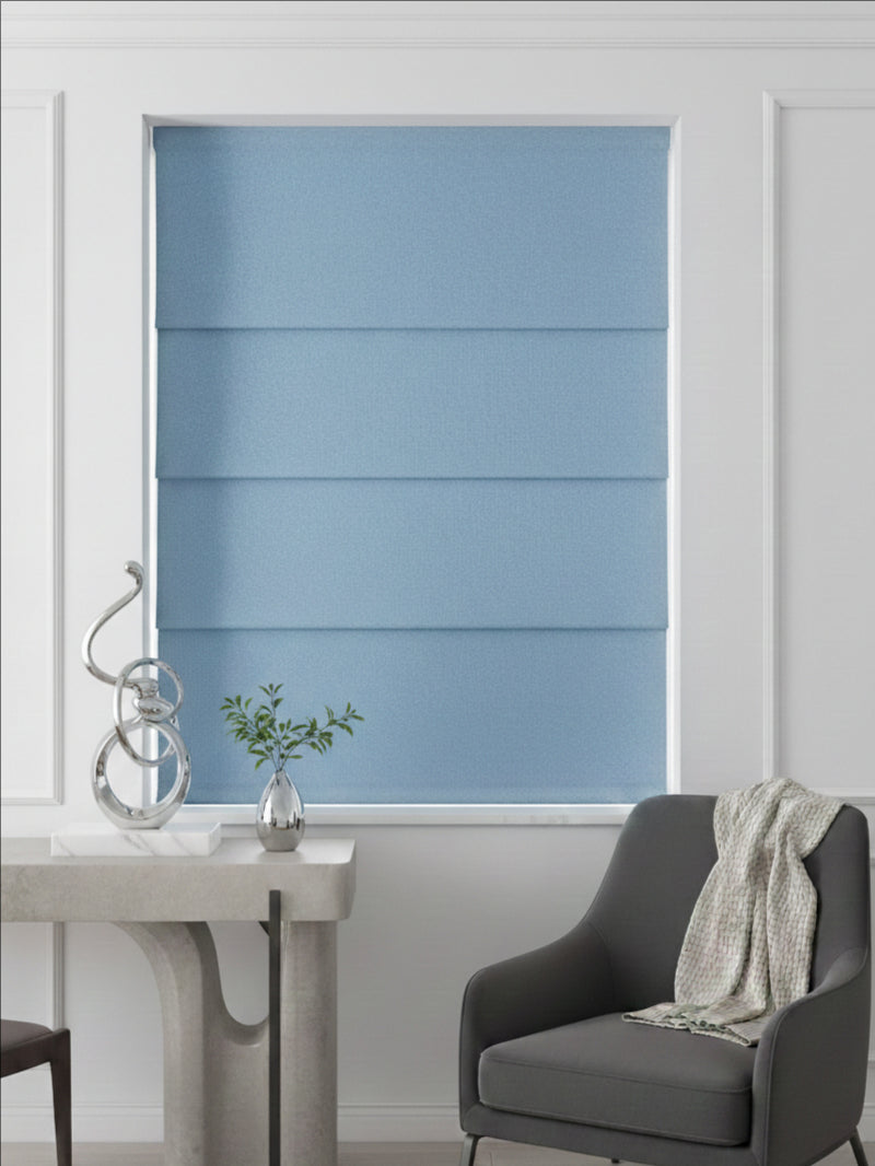 Velvet Sea Blue Roman Shade
