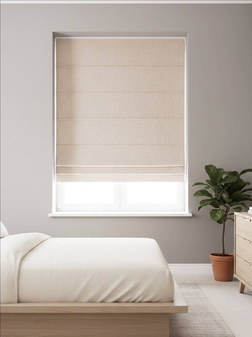 Velvet Beige Roman Shade