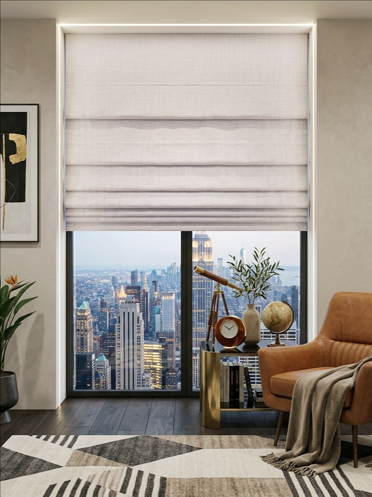 Velvet Light Peach Roman Shade