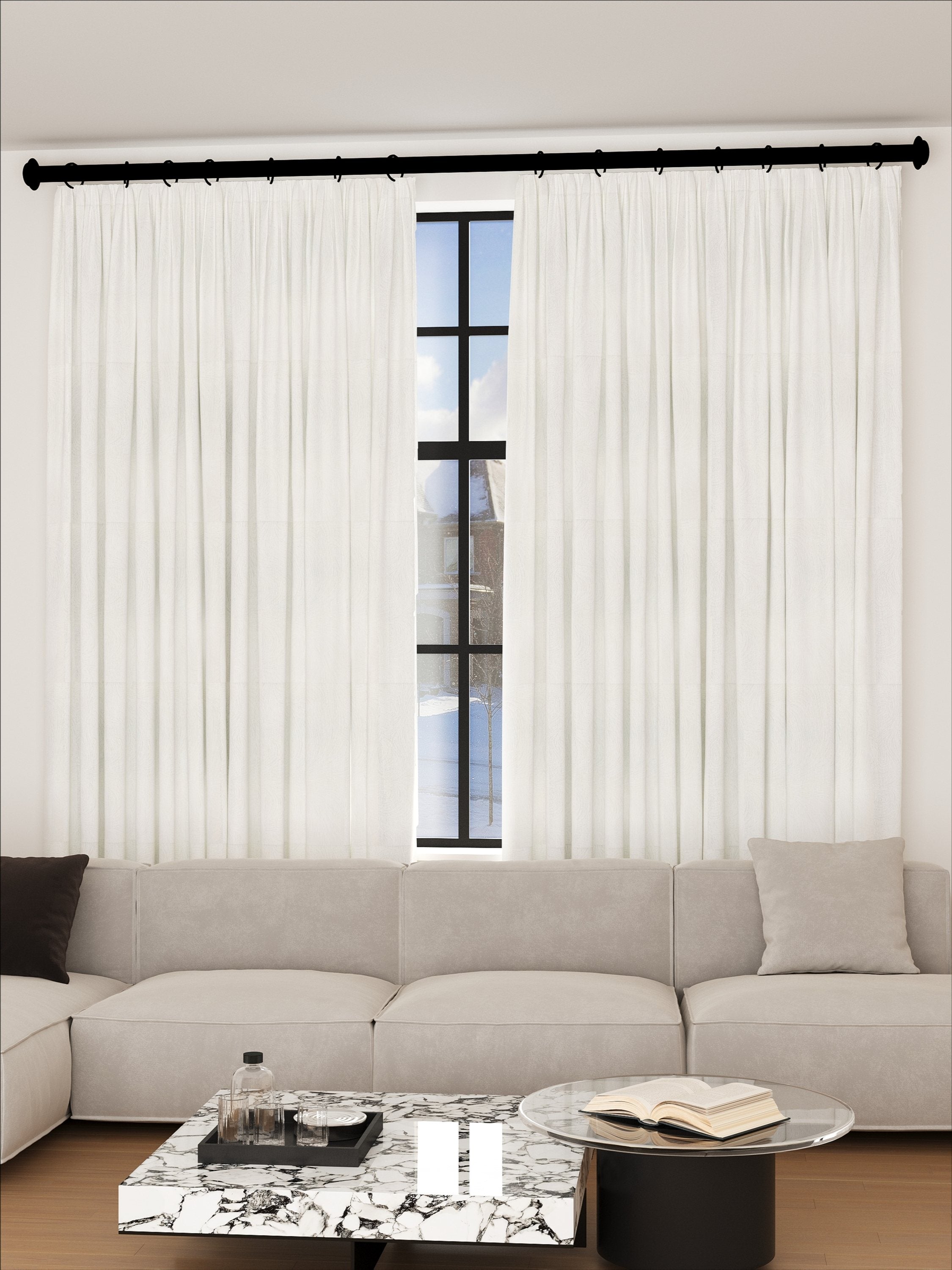 Velvet White Wave Drape