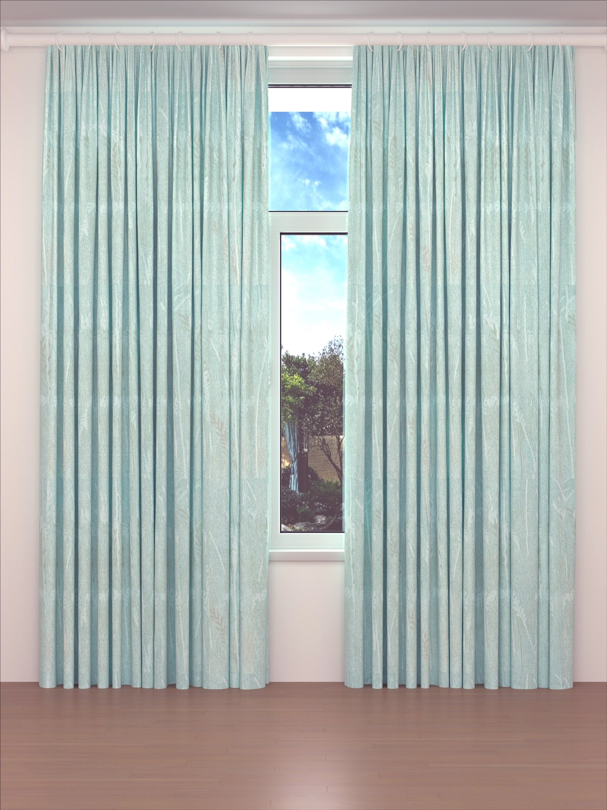 Velvet Blue Grass Drape