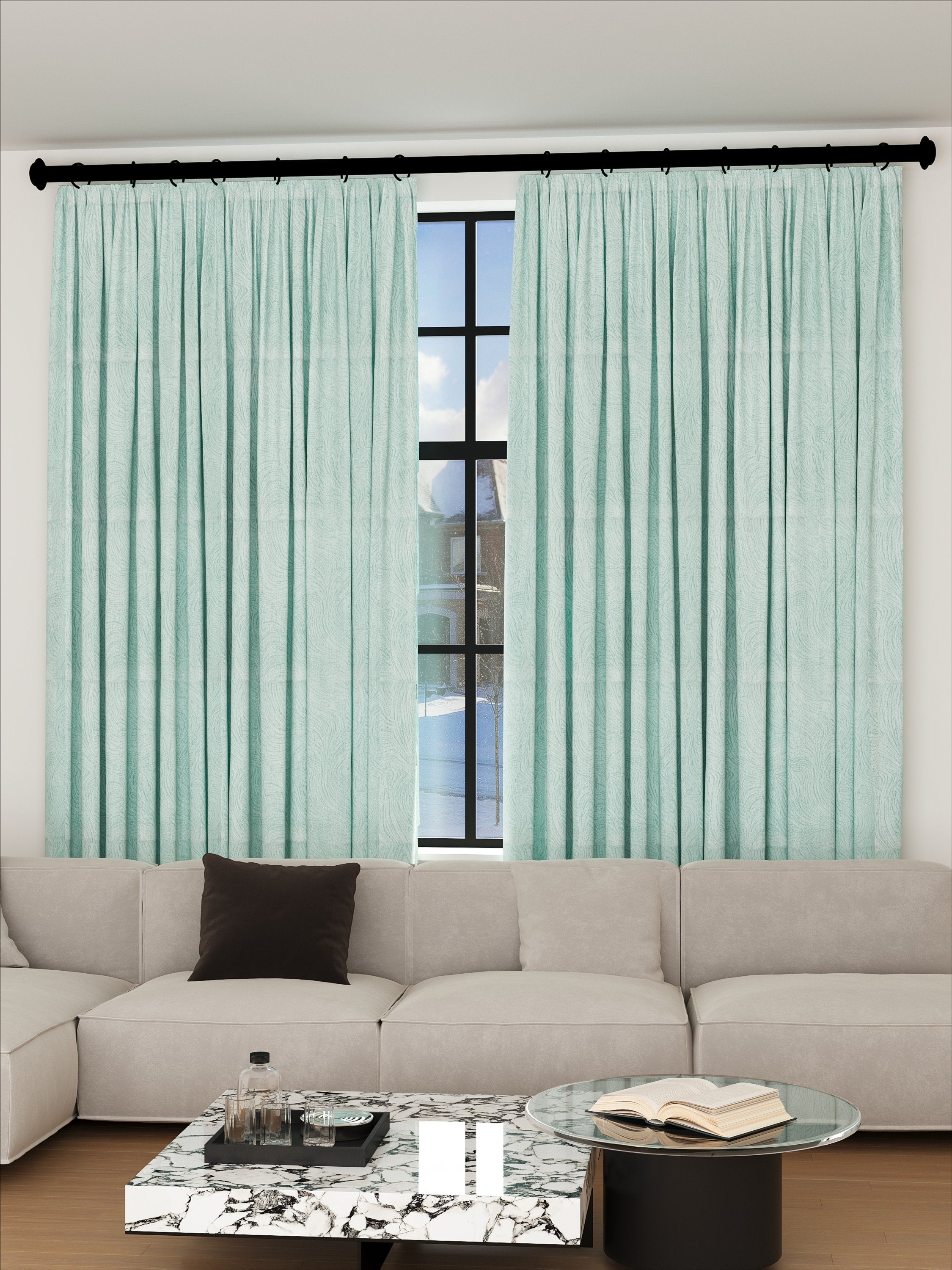 Velvet Lake Blue Wave Drape