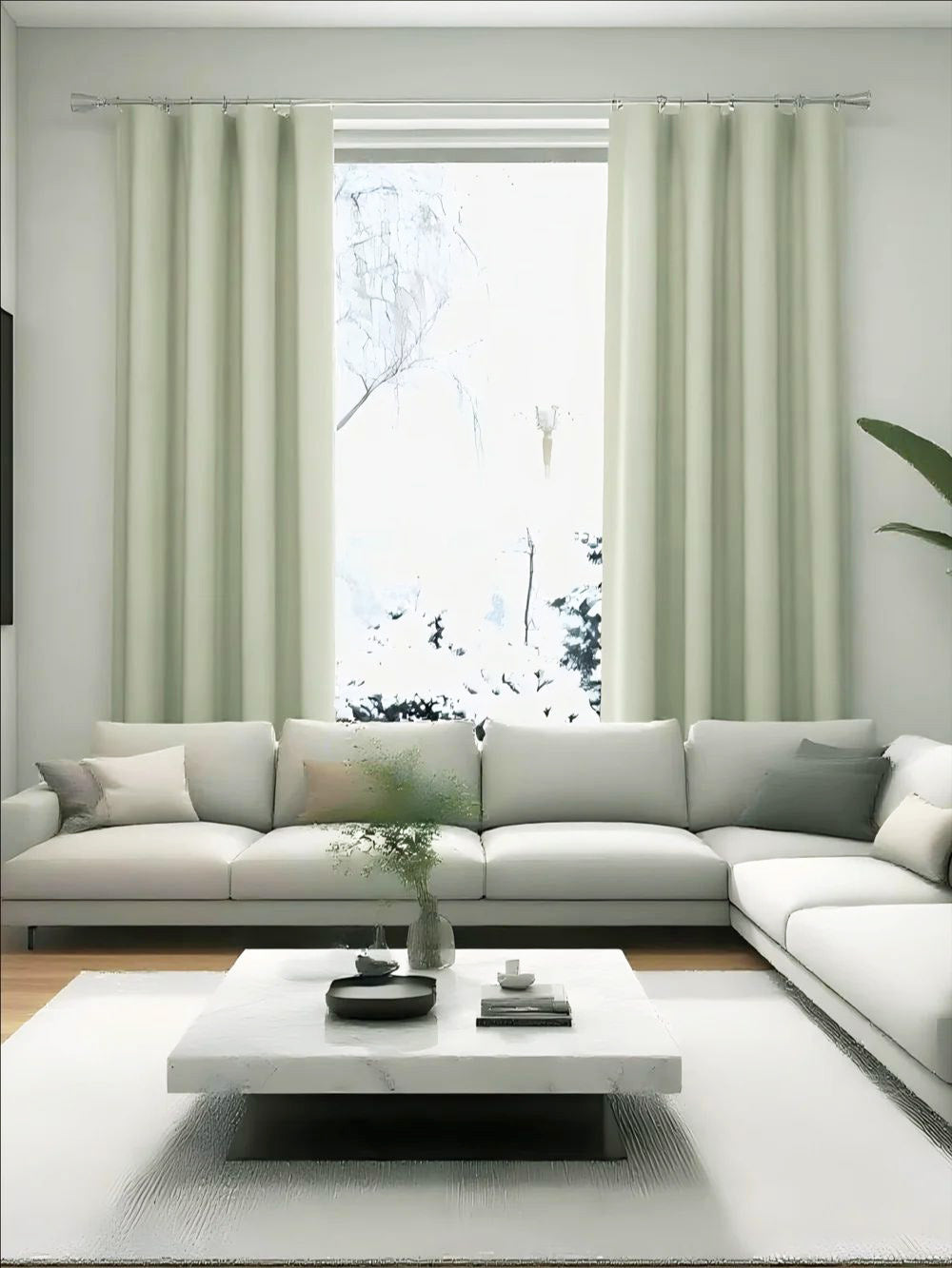 Velvet Bud Green Leaves Drape