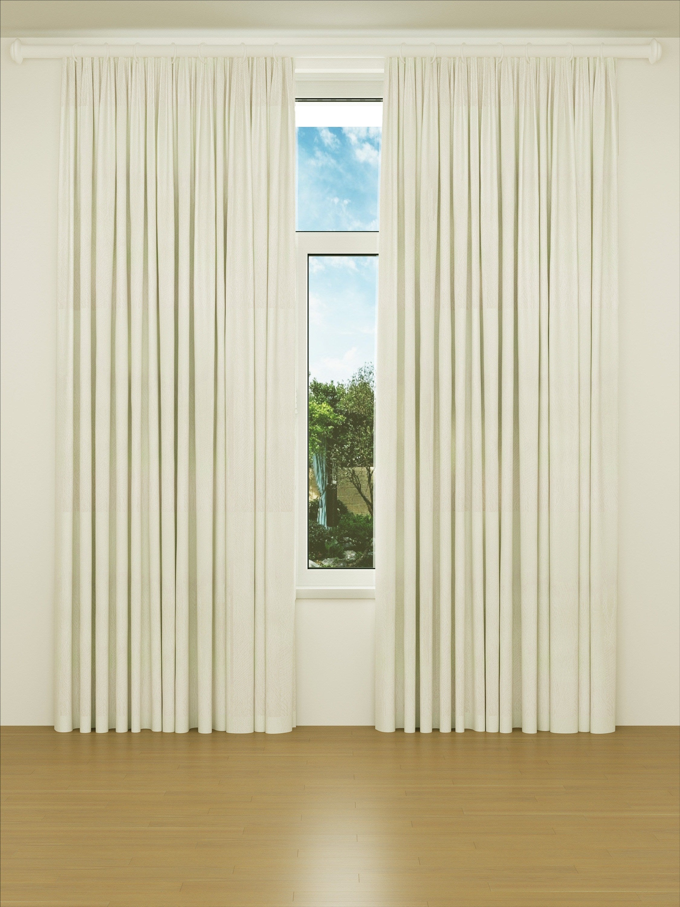 Velvet Cream Leaves Drape