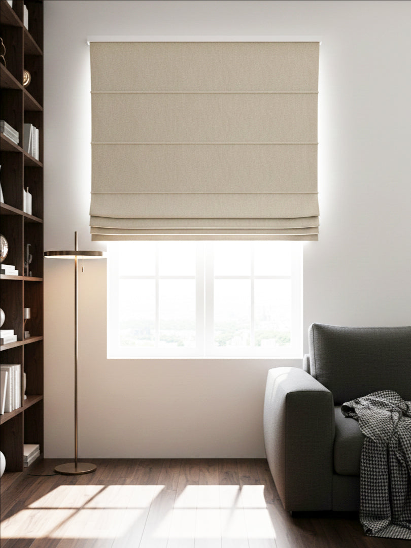 Velvet Coffee Leaves Roman Shade