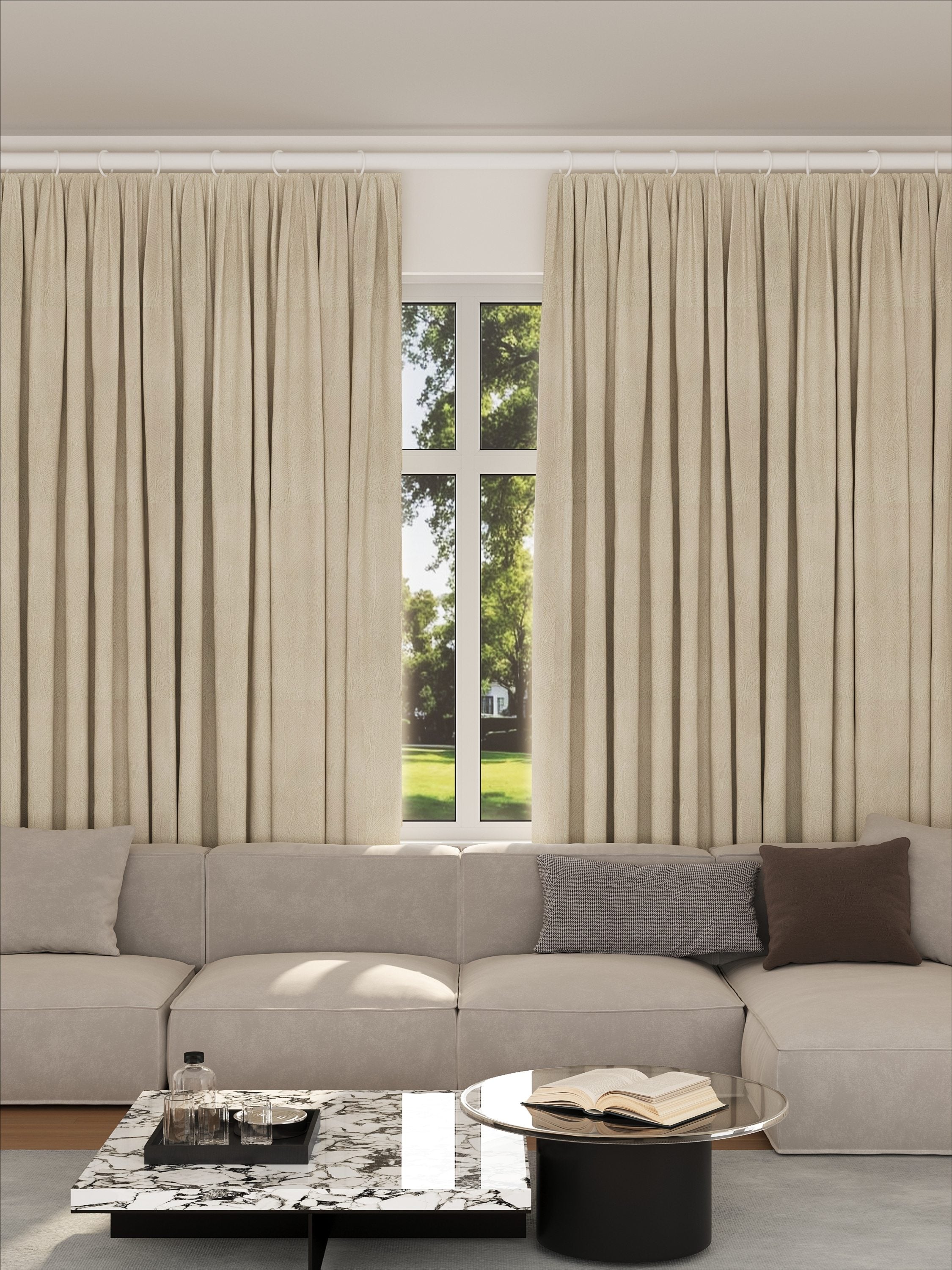 Velvet Coffee Leaves Drape